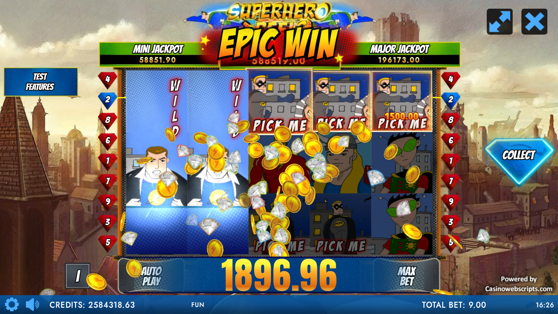 SuperHero Reels epic win celebration