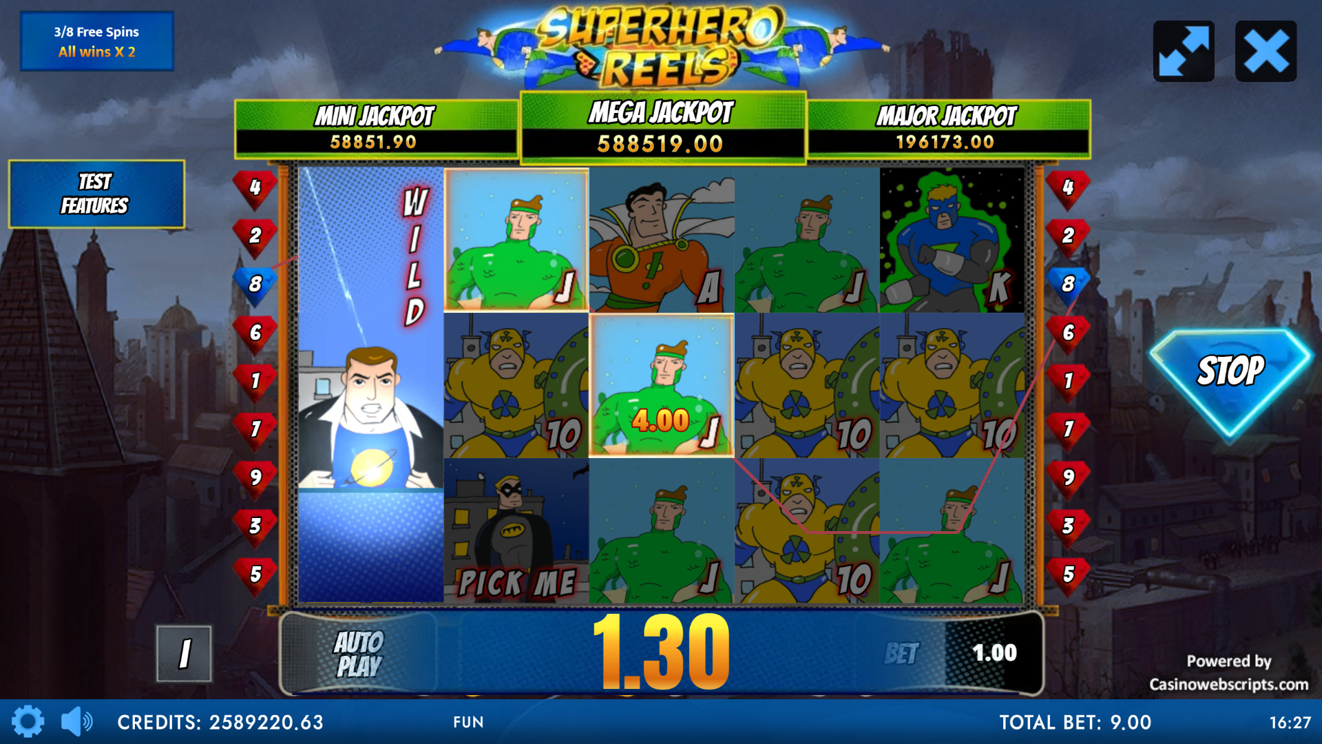 SuperHero Reels free spins round