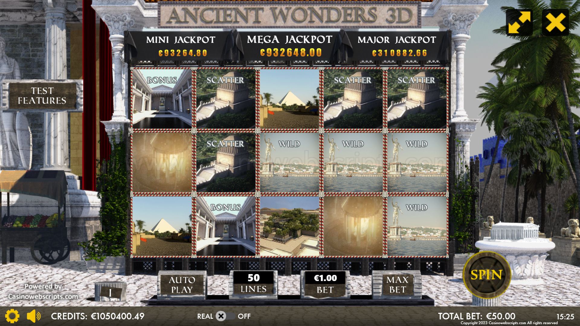 Ancient Wonders Slot 3D Mobile and PC base game