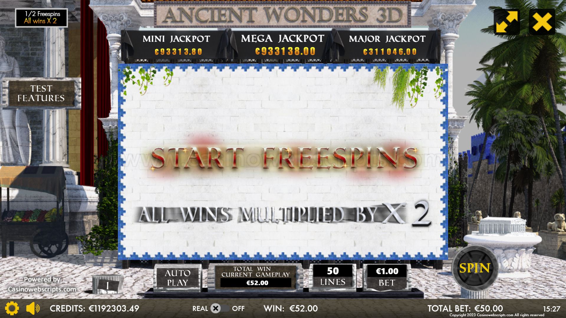 Ancient Wonders Slot 3D Mobile and PC - FS Start