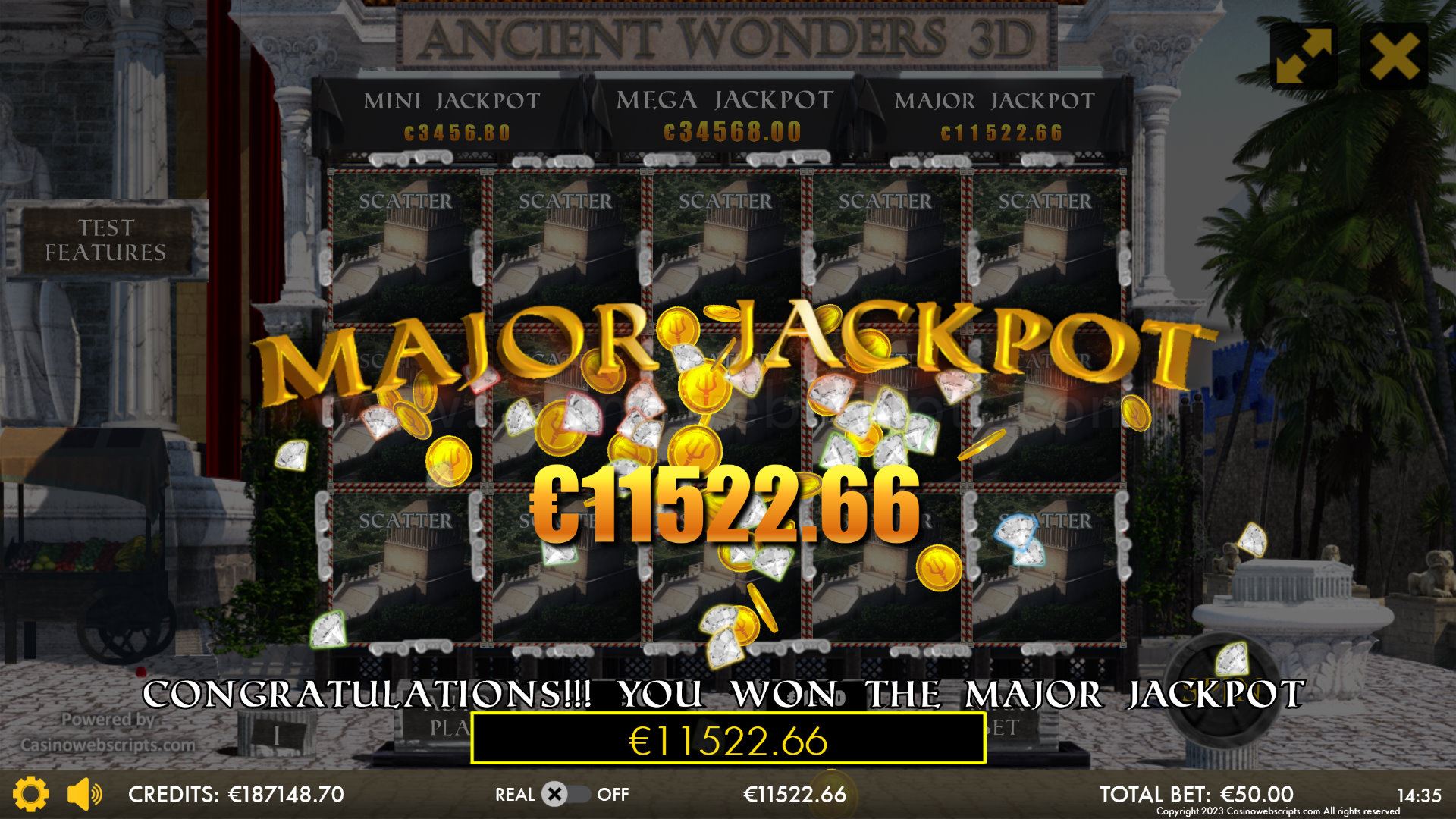 Ancient Wonders Slot 3D Mobile and PC - Jackpot
