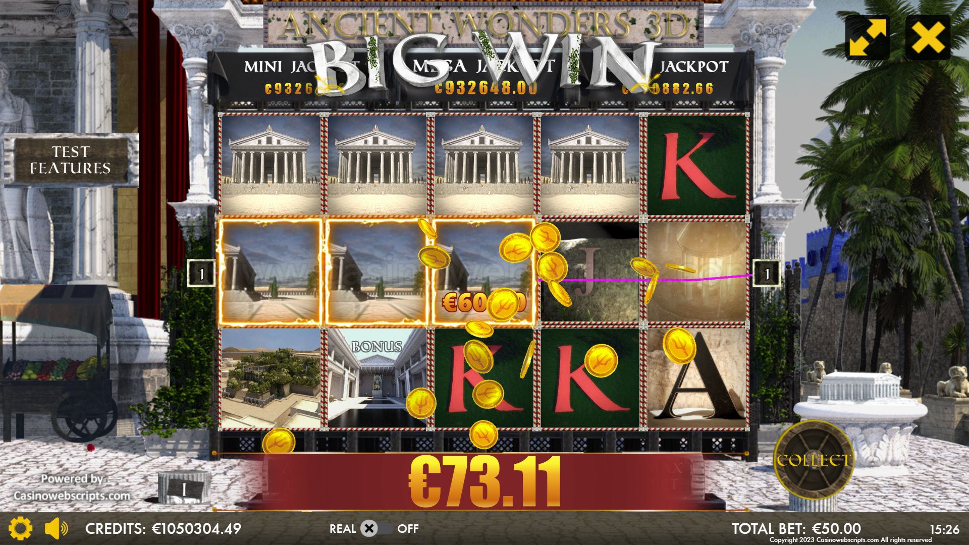 Ancient Wonders Slot 3D Mobile and PC - Big Win