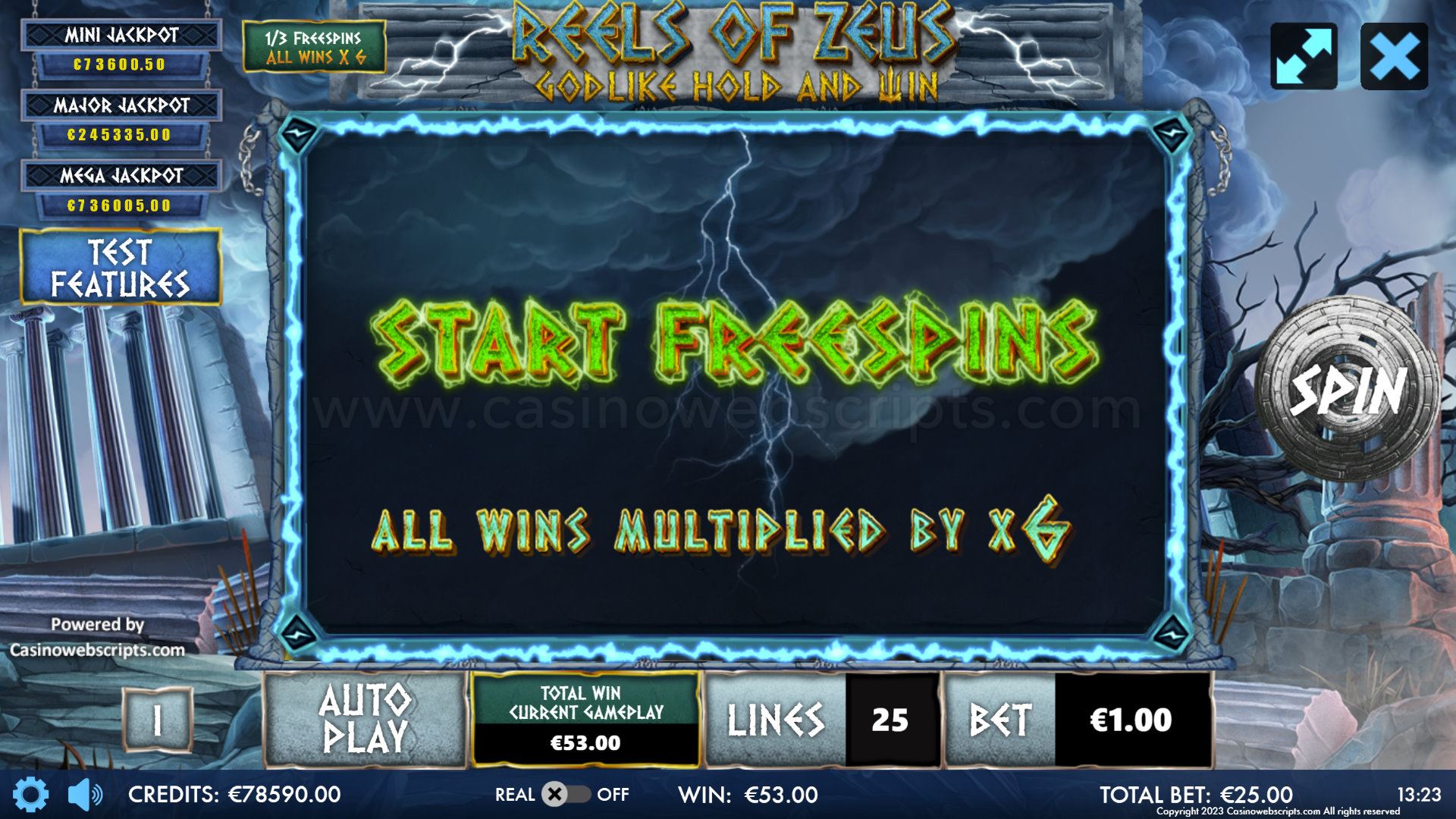 Reels of Zeus - Godlike Hold and Win - FS Start