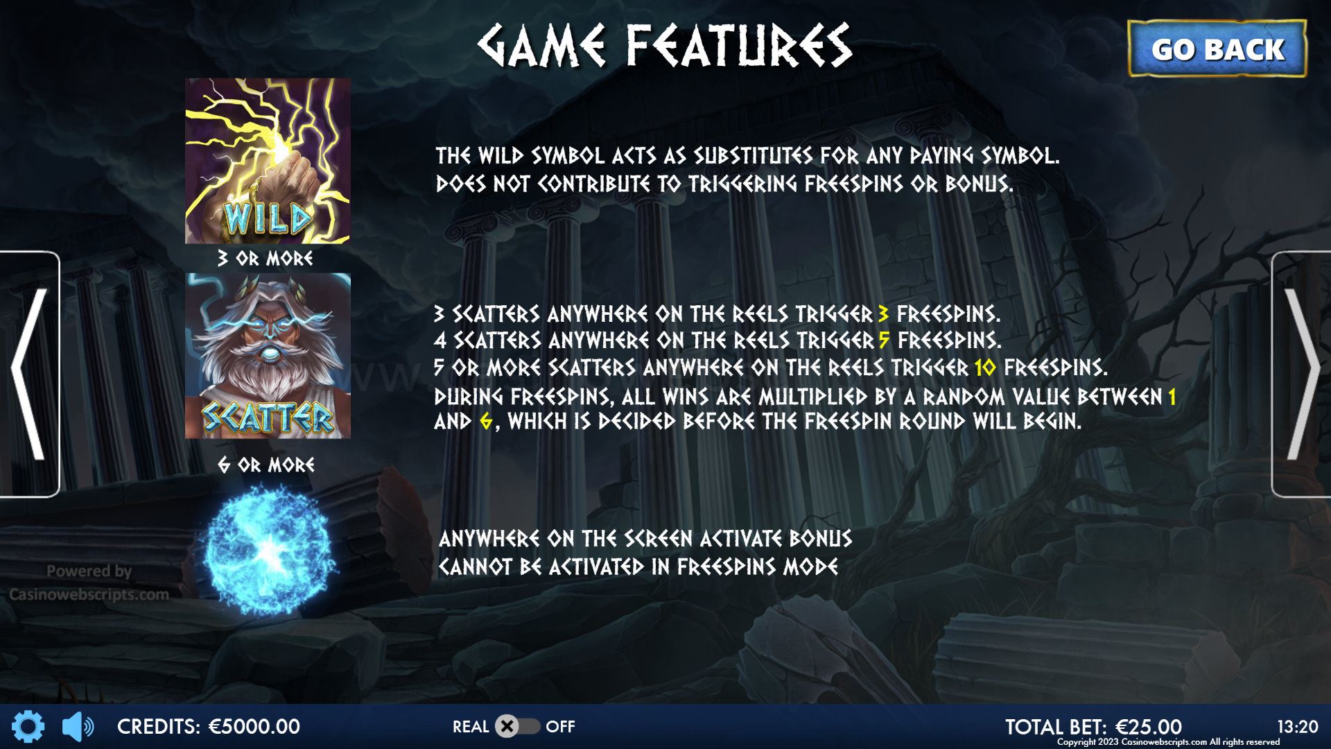 Reels of Zeus - Godlike Hold and Win - Features