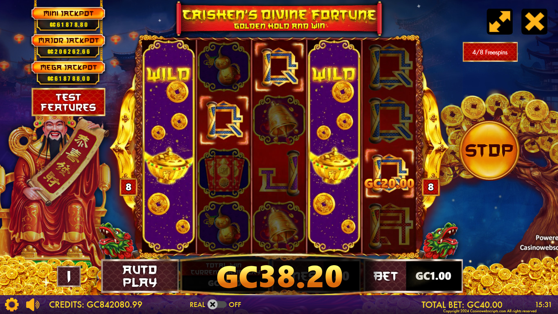 Caishen Divine Fortune - Golden Hold and Win  - Free Spins