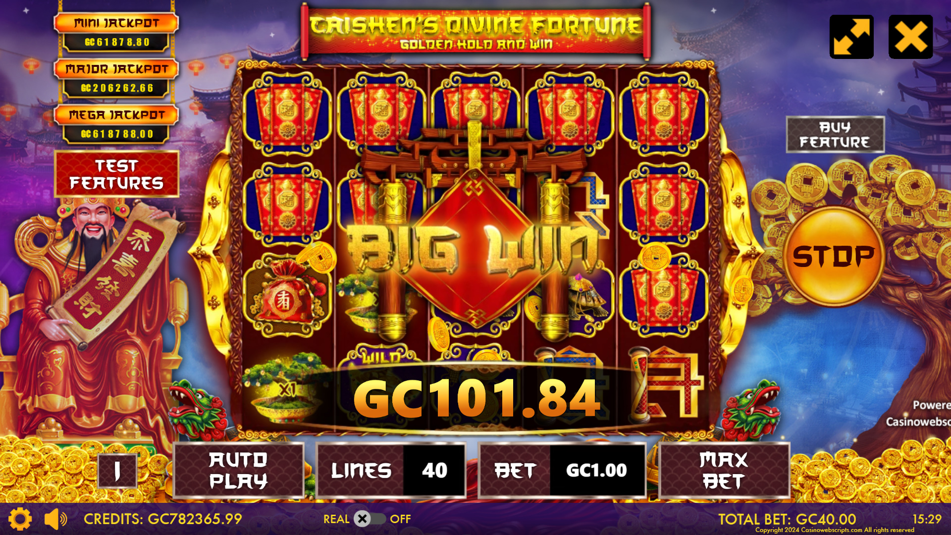 Caishen Divine Fortune - Golden Hold and Win  - Big Win