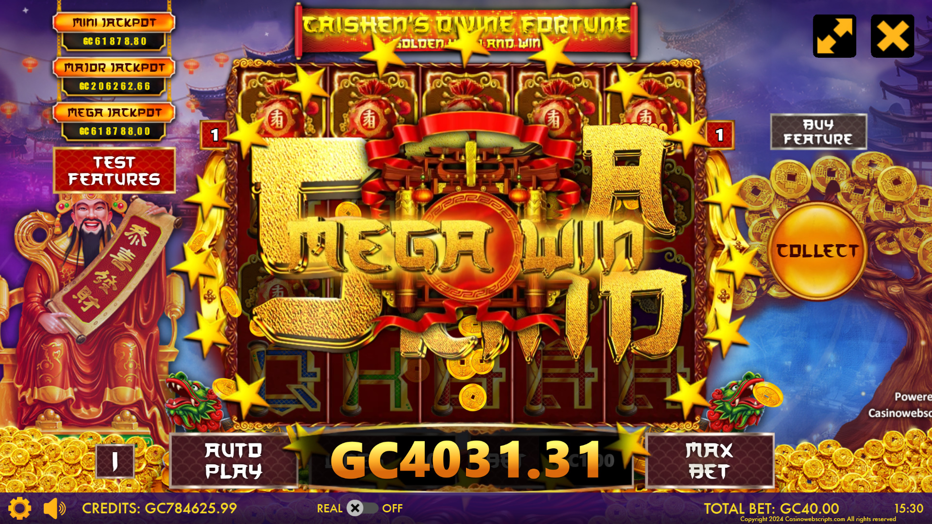 Caishen Divine Fortune - Golden Hold and Win  - Mega Win