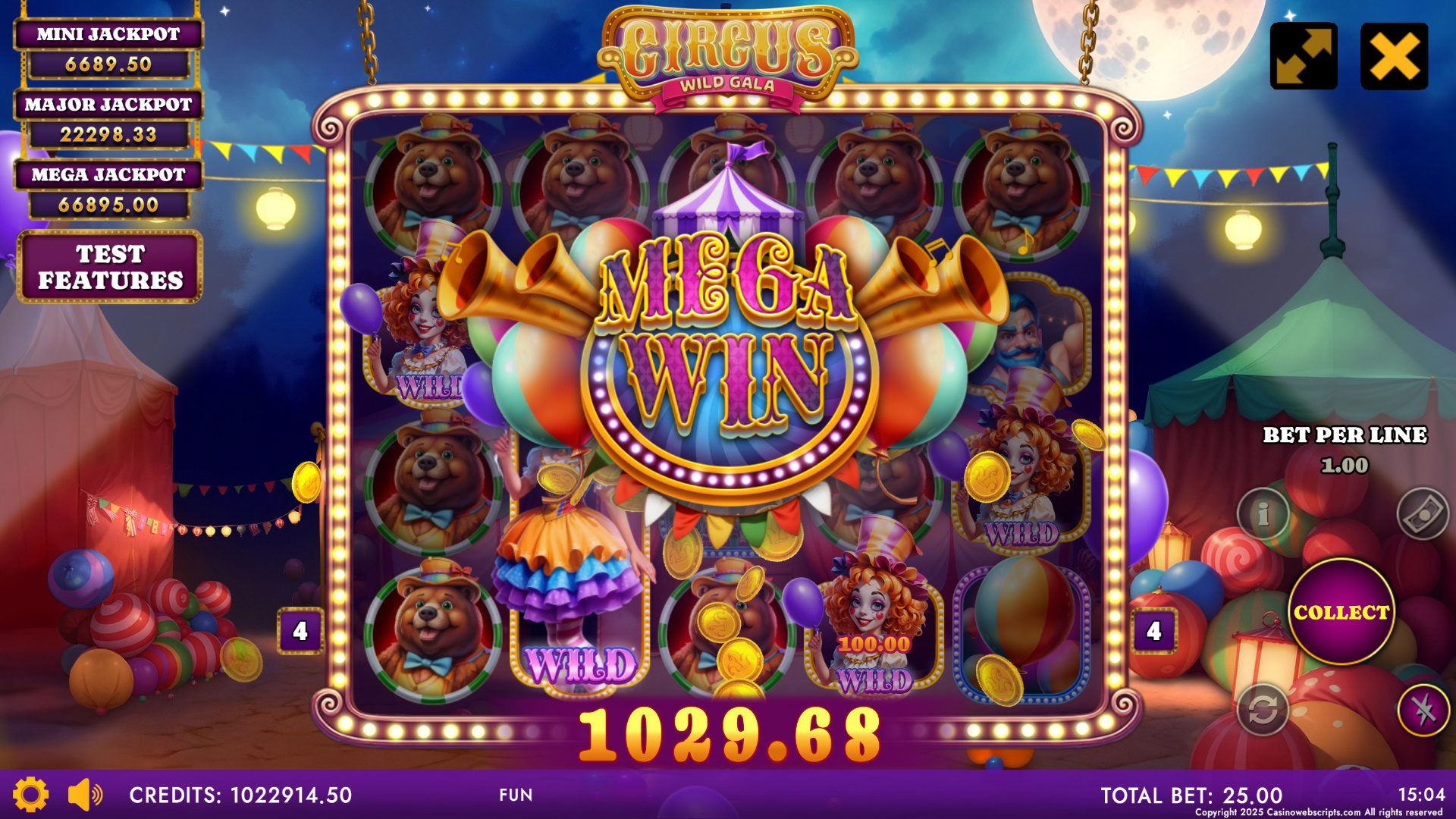 Circus Wild Gala mega win