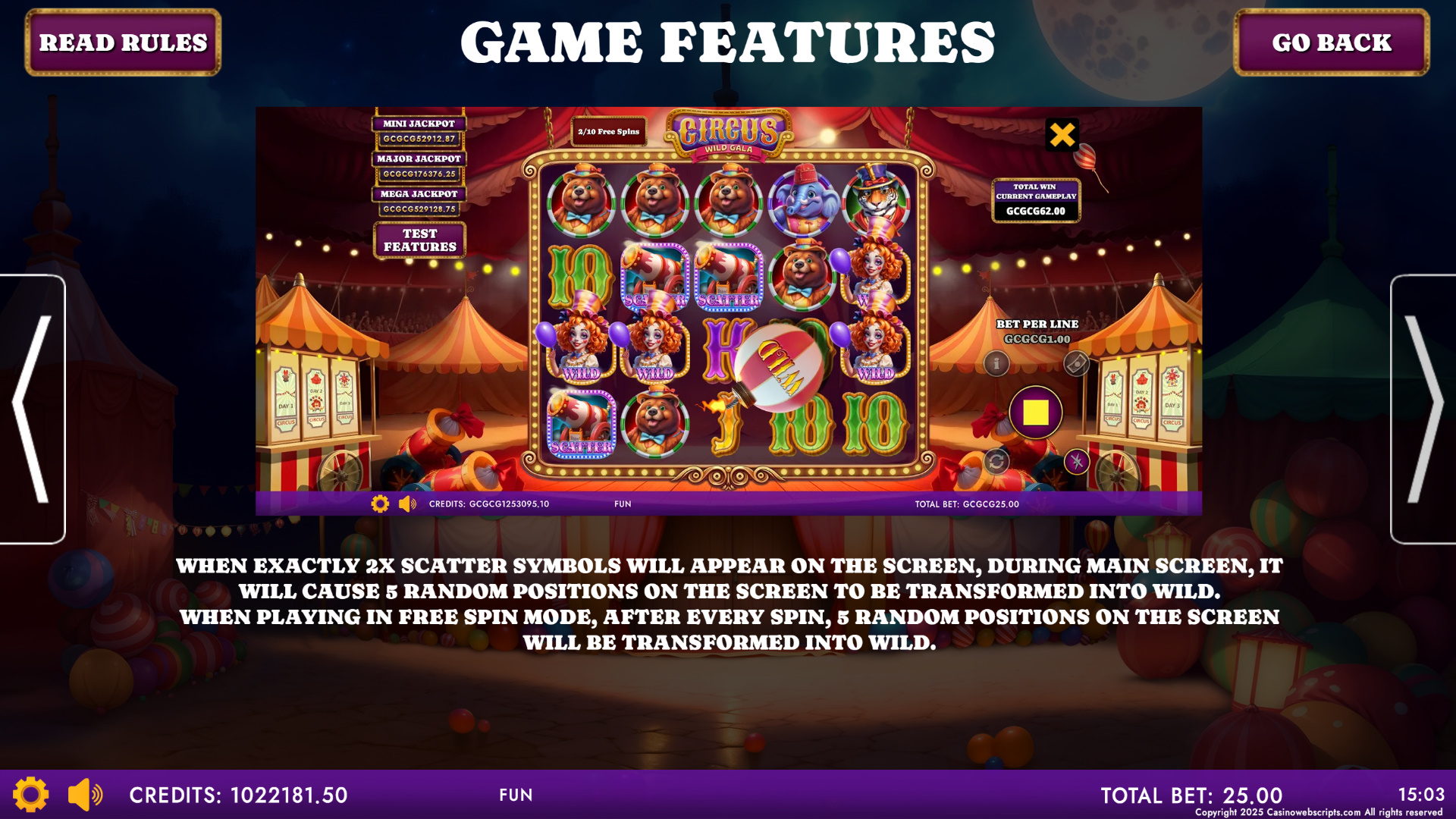 Circus - Wild Gala - Features #2