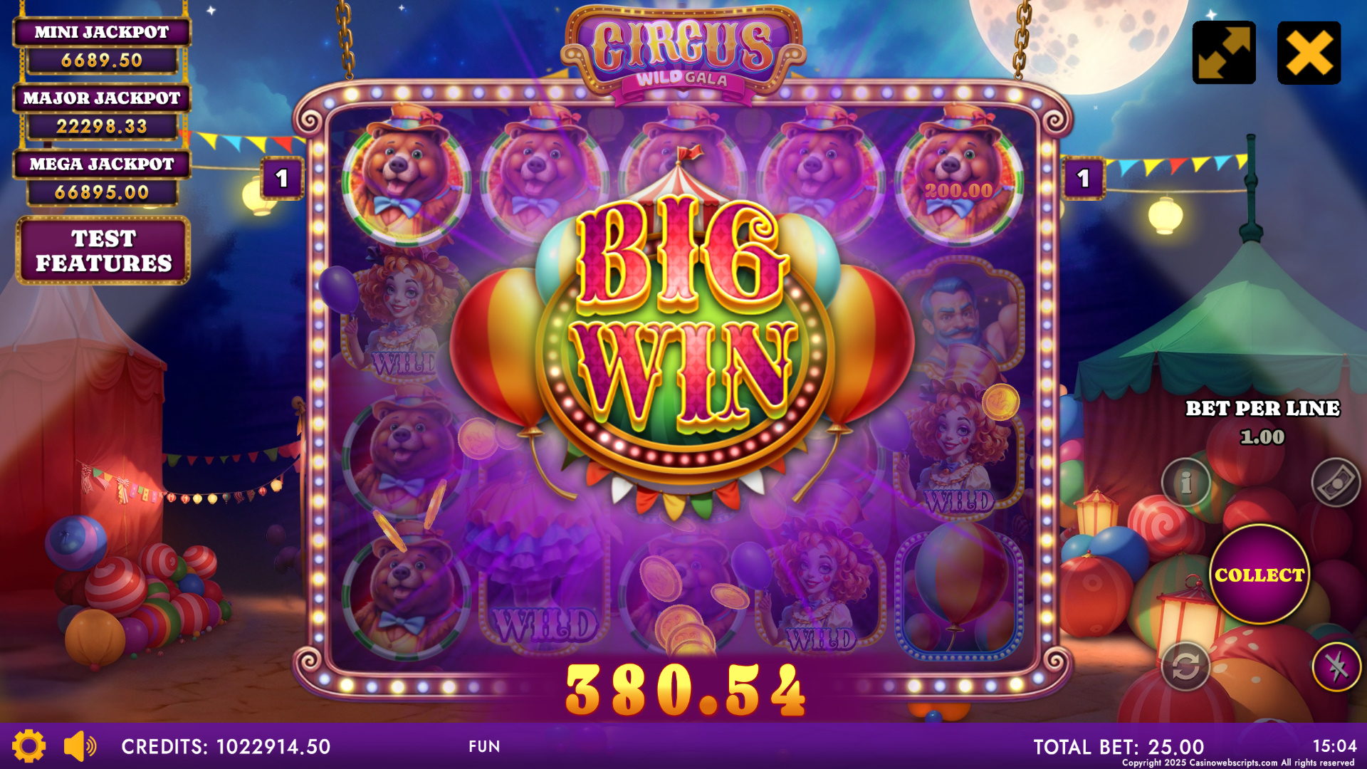 Circus Wild Gala big win