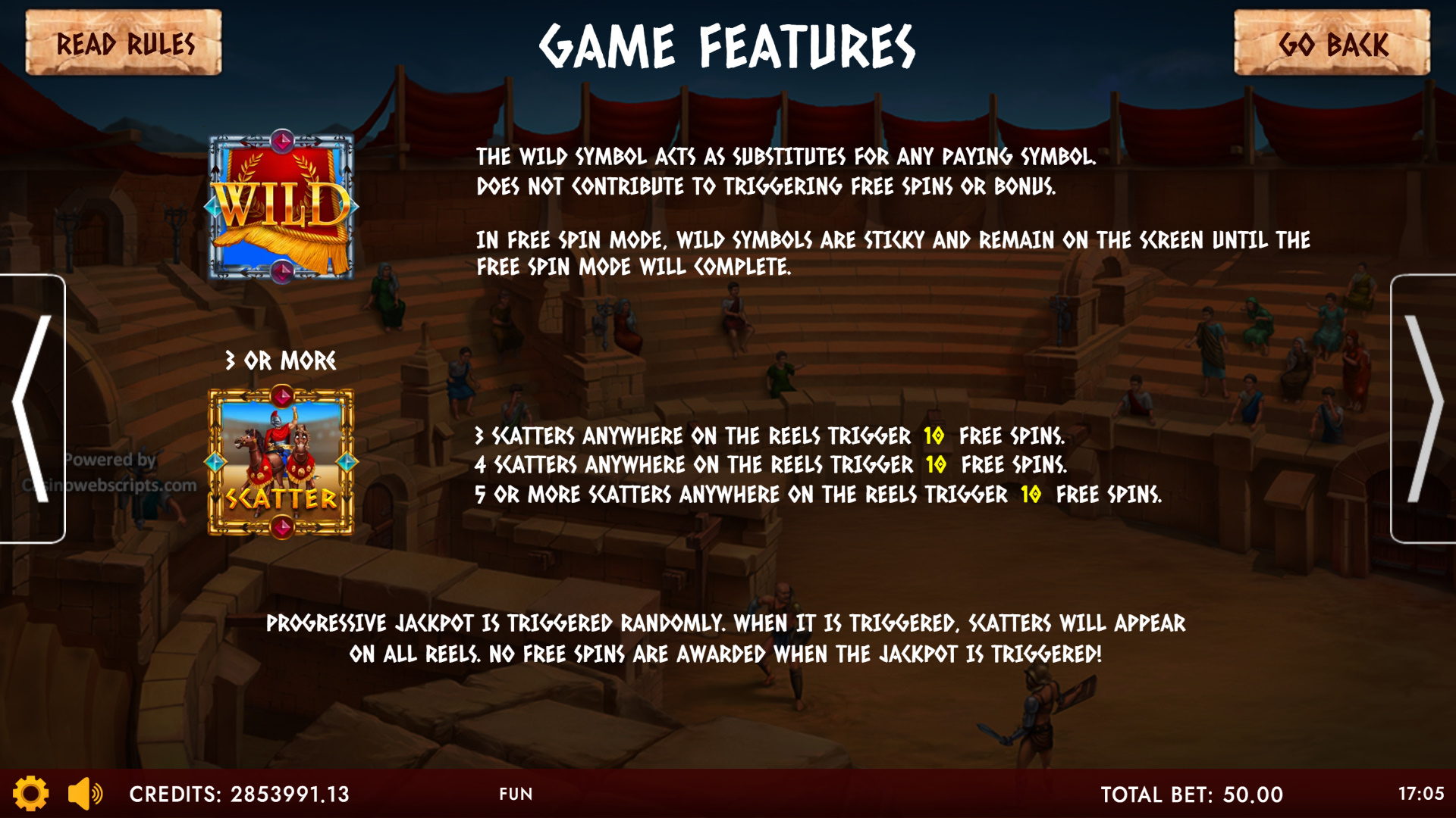 Colosseum Glory of Rome multiplier feature