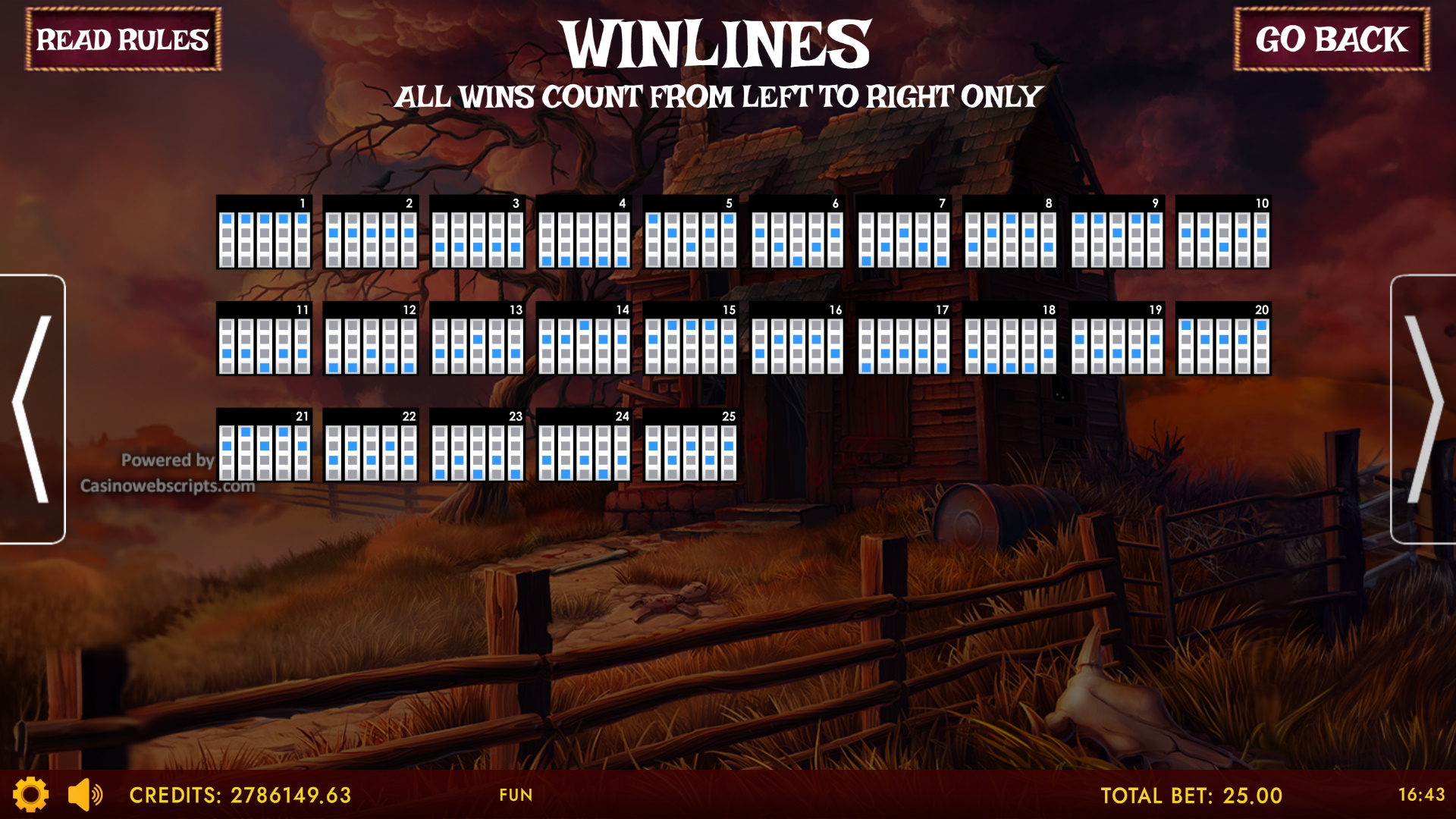 Haunted Haystacks - Spooky Hold and Win - Paylines