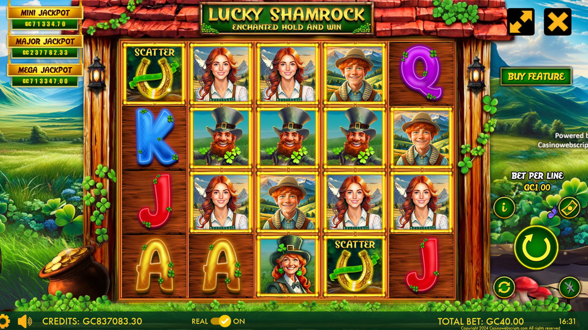 Lucky Shamrock - Enchanted Hold and Win base game