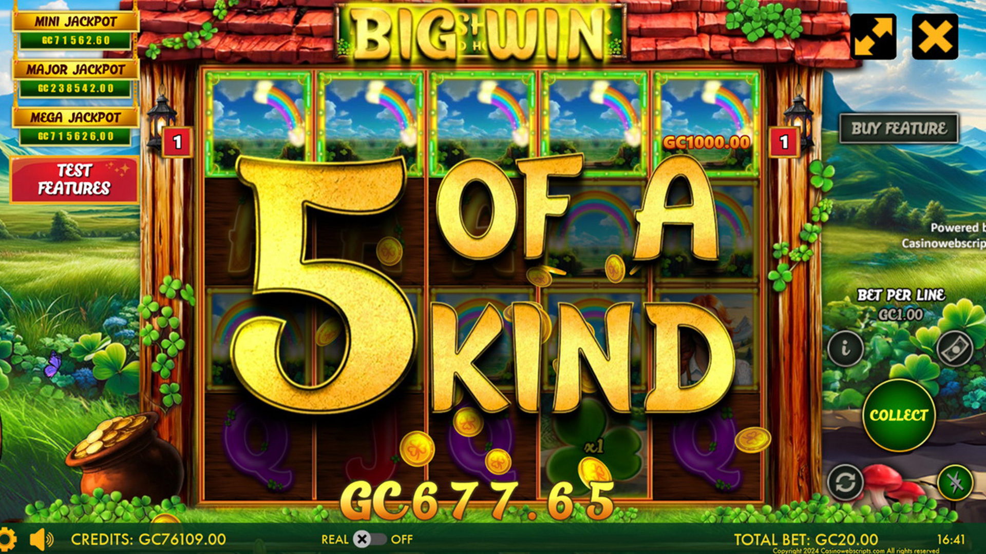 Lucky Shamrock - Enchanted Hold and Win - 5 of a Kind