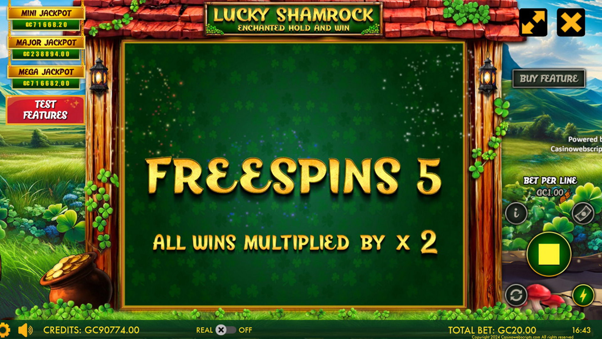 Lucky Shamrock - Enchanted Hold and Win - FS Trigger
