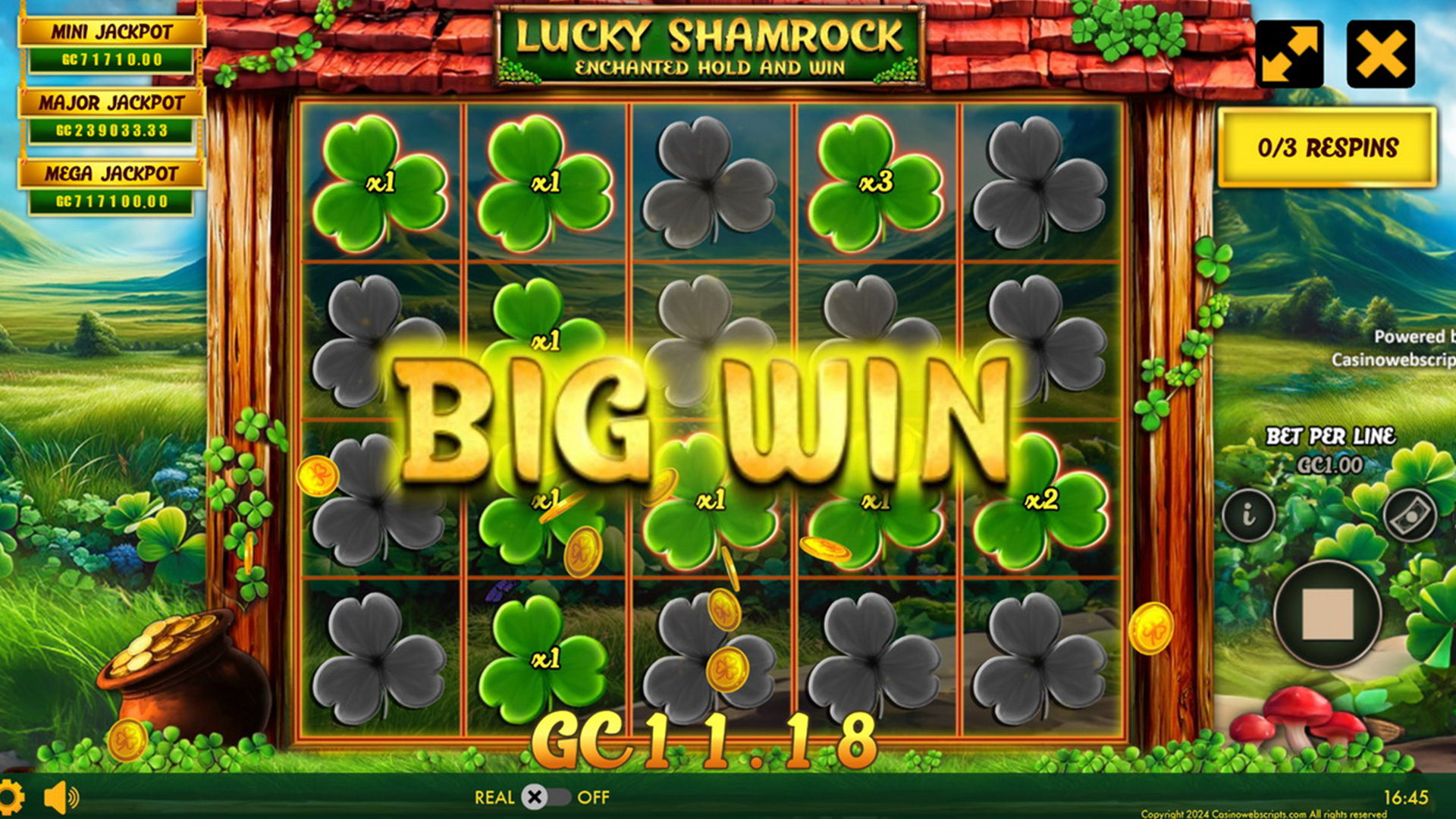 Lucky Shamrock - Enchanted Hold and Win - Big Win