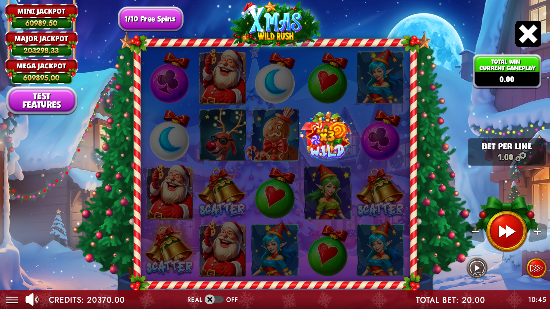 XMas Wild Rush free spins round