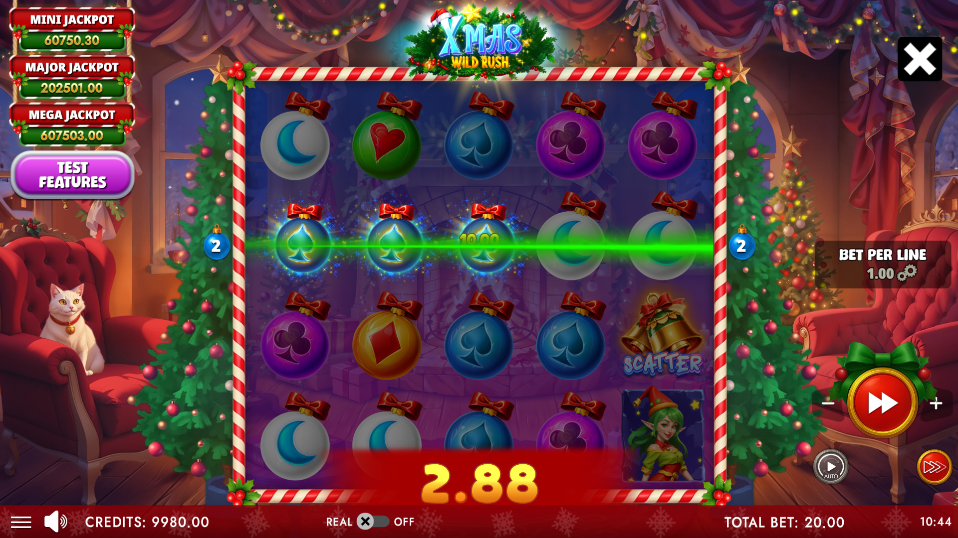 XMas Wild Rush win with wild multiplier stacking