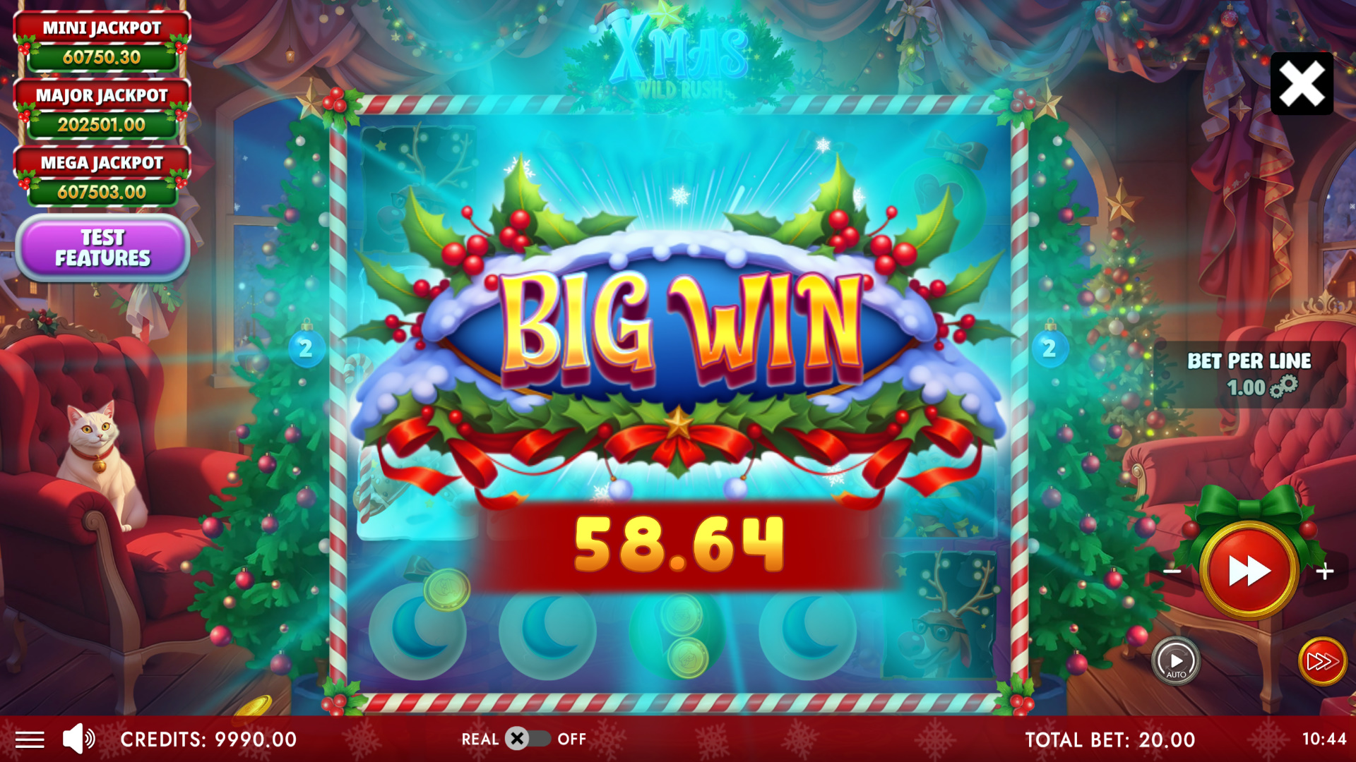 XMas Wild Rush big win celebration