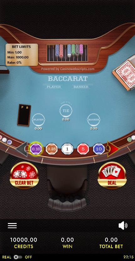 Baccarat Deluxe HTML5 Mobile and PC — portrait