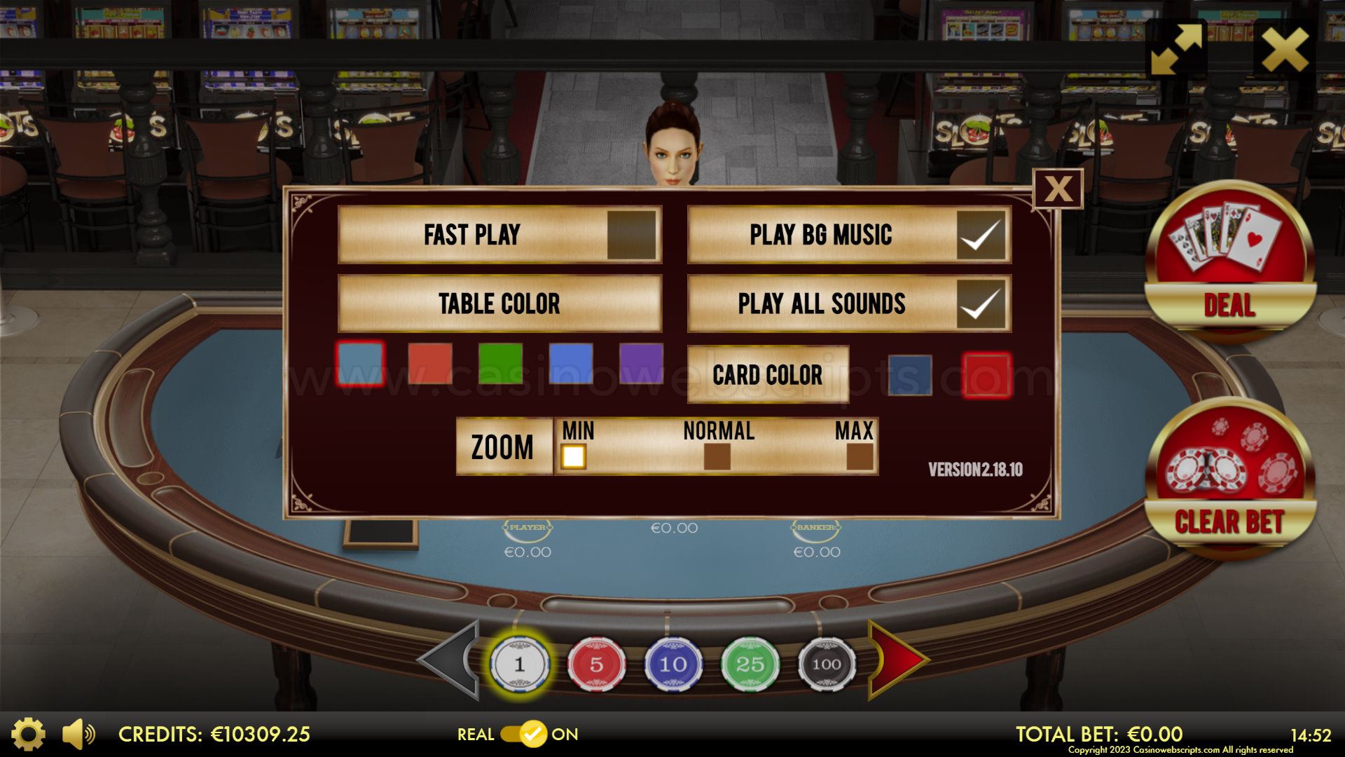 Baccarat 3D Dealer Deluxe HTML5 Mobile and PC - Preview