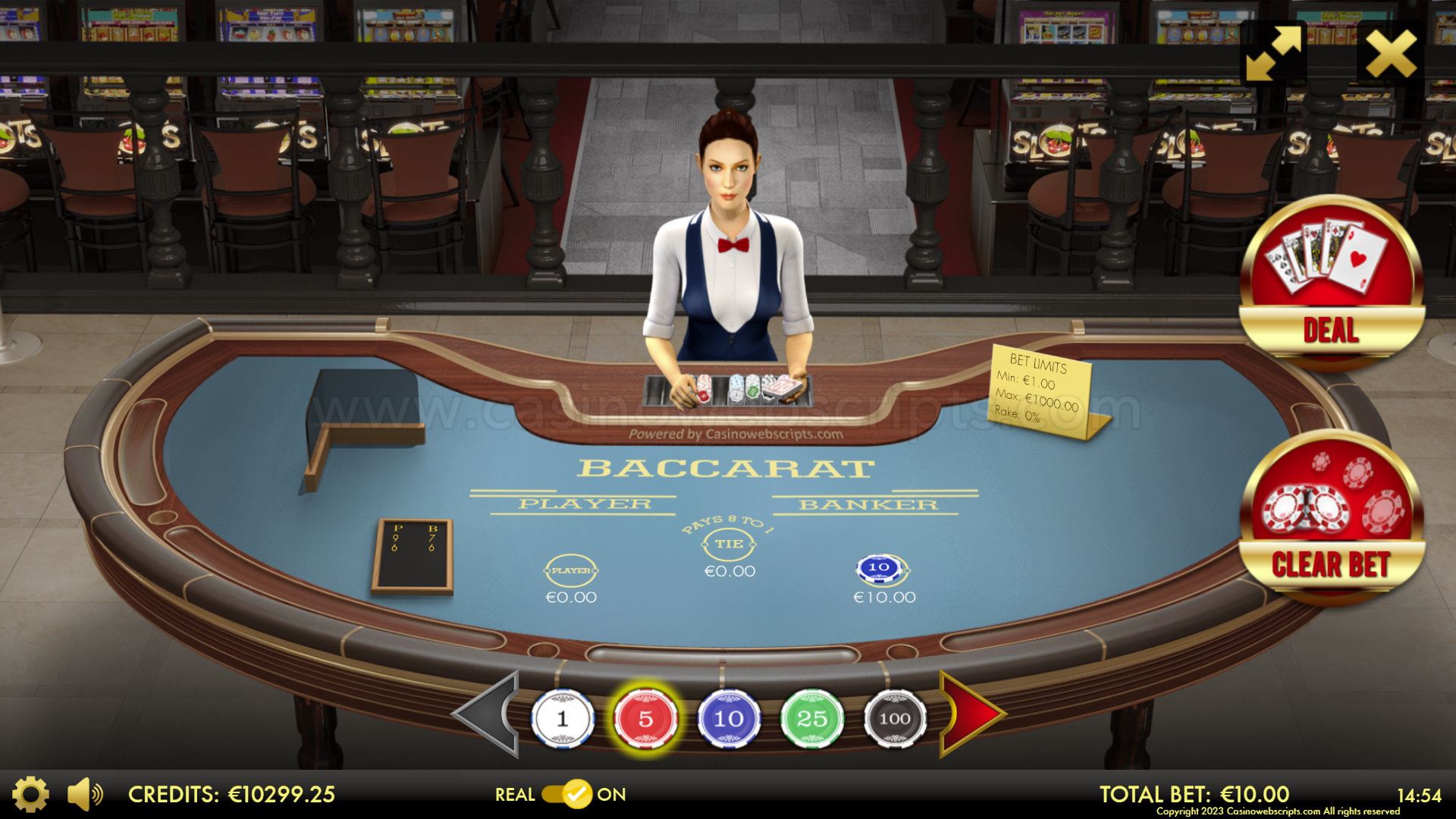 Baccarat 3D Dealer Deluxe HTML5 Mobile and PC - Preview
