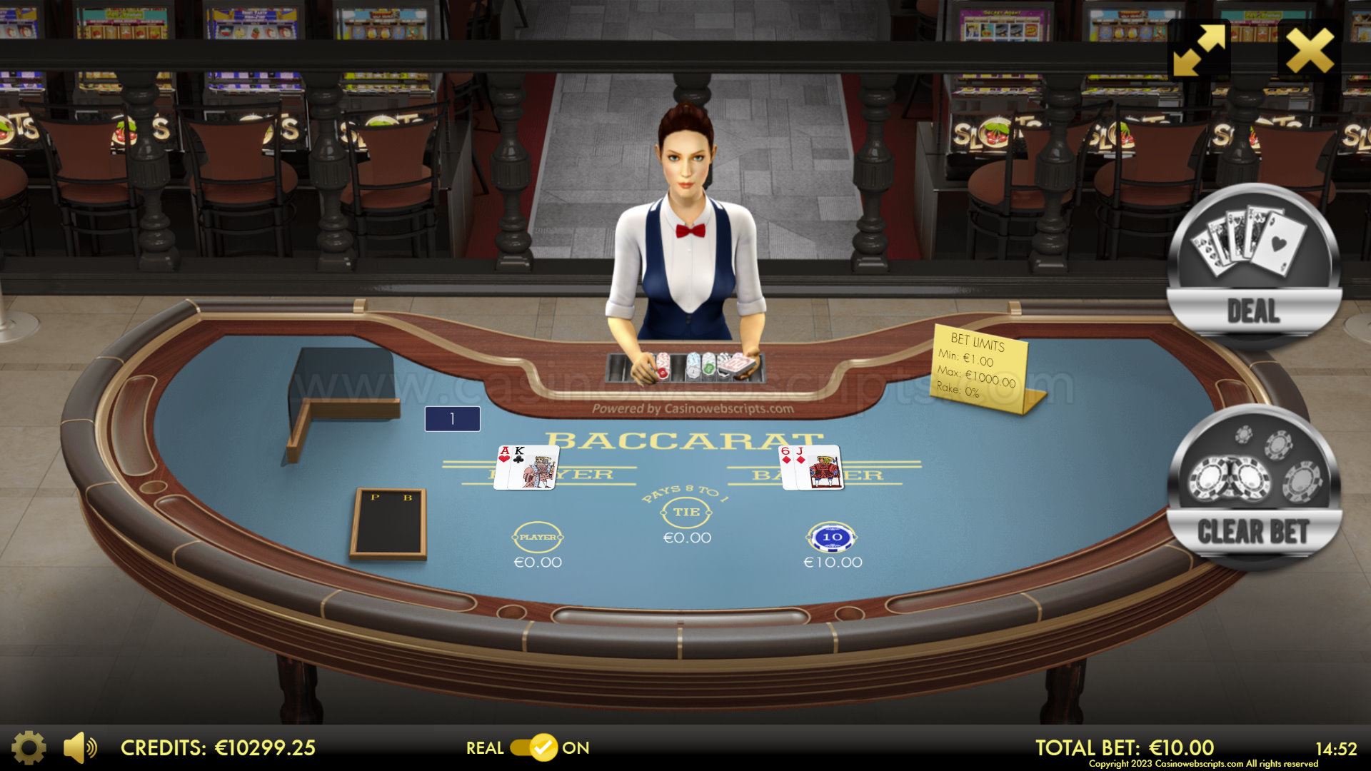 Baccarat 3D Dealer Deluxe HTML5 Mobile and PC - Preview