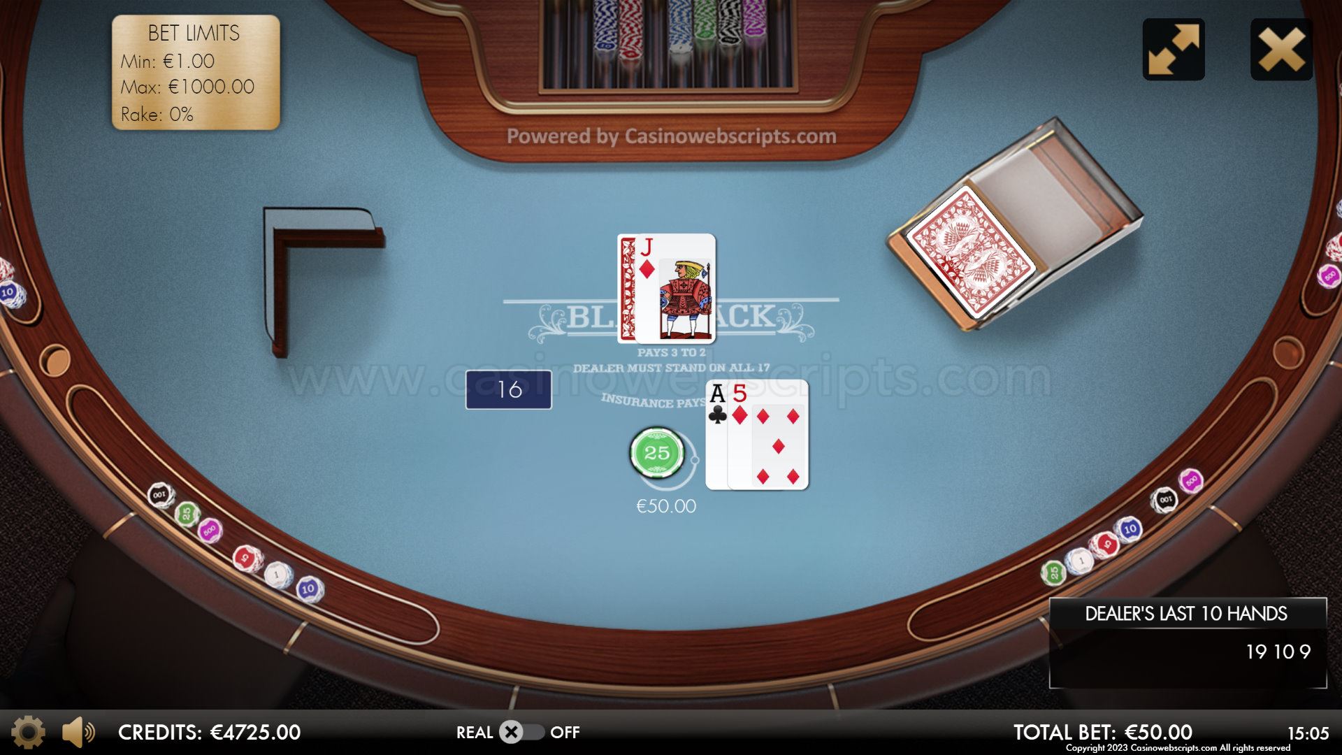 BlackJack 21 Classic Deluxe HTML5 Mobile and PC - Preview