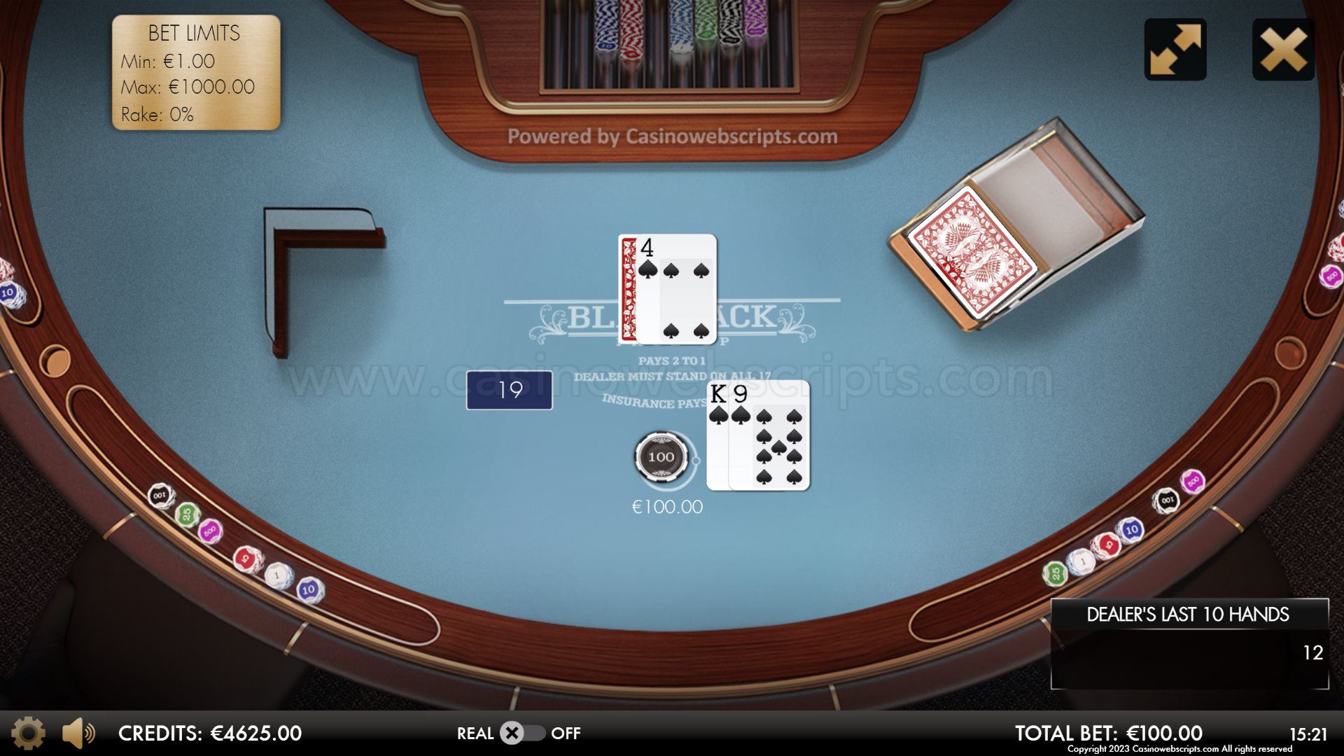 BlackJack 21 FaceUp Deluxe HTML5 Mobile and PC - Preview