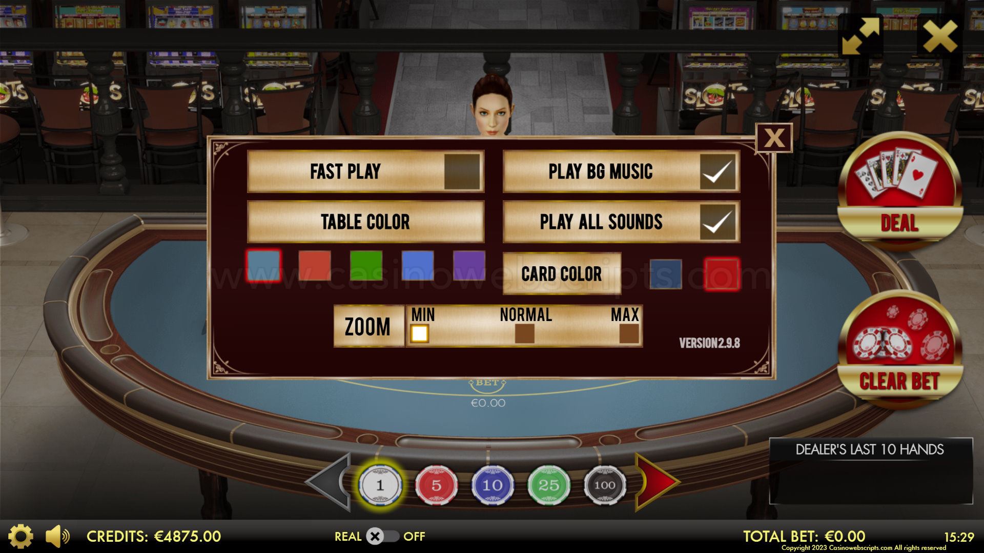 Blackjack 21 Surrender 3D Dealer Deluxe HTML5 Mobile and PC - Preview