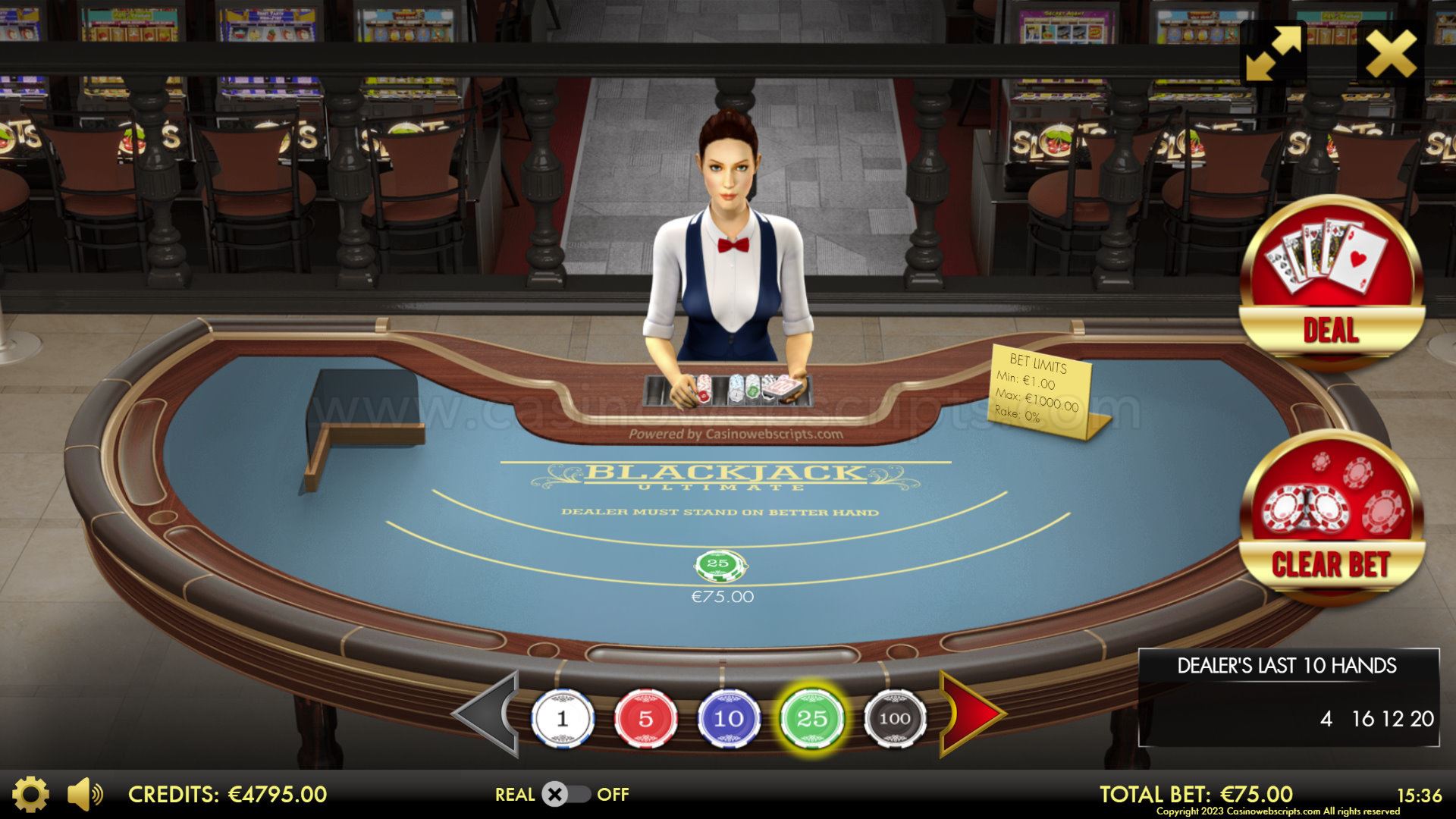 BlackJack Ultimate 3D Dealer Deluxe HTML5 Mobile and PC - Preview