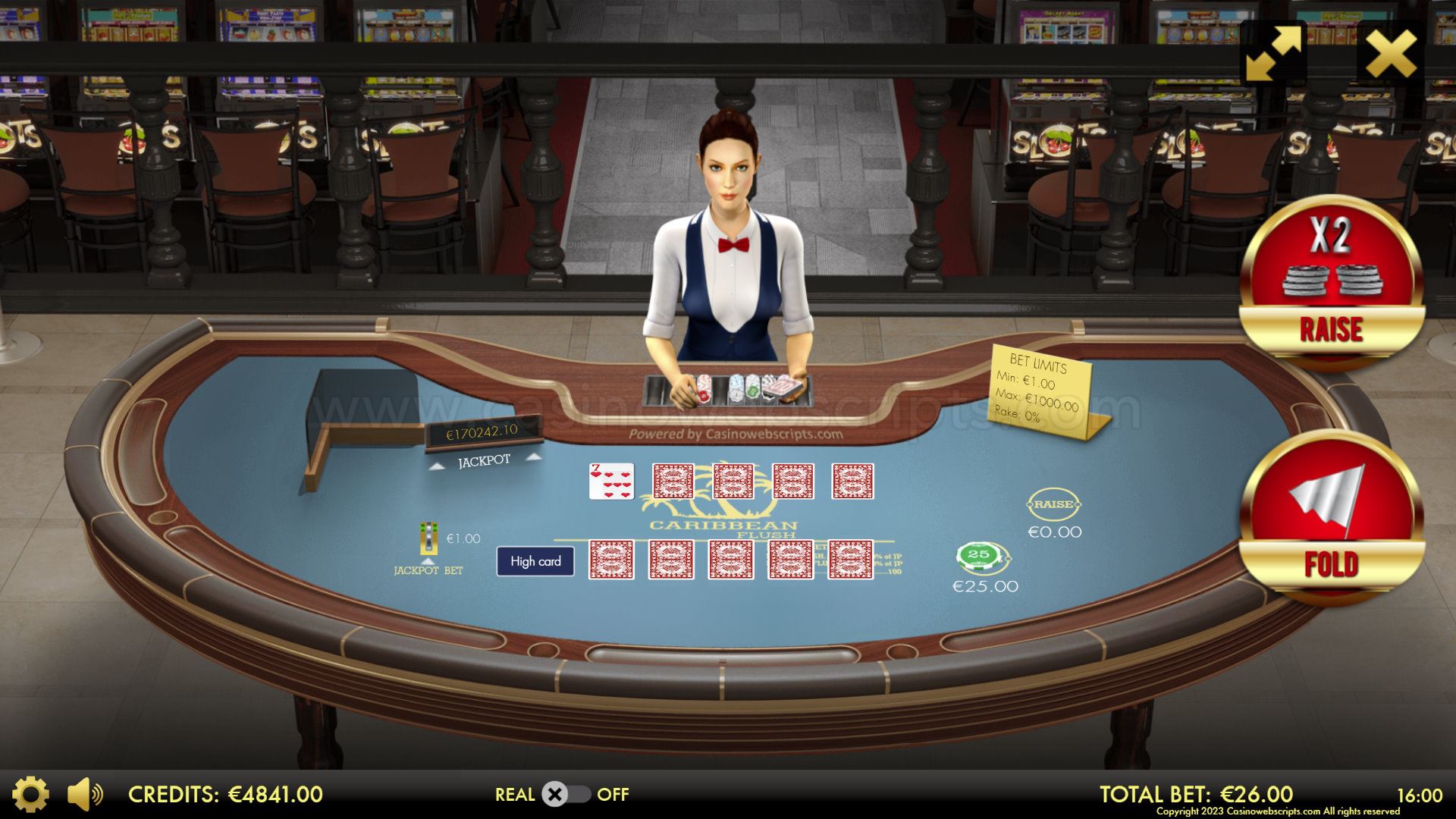 Caribbean Flush 3D Dealer Deluxe HTML5 Mobile and PC - Preview