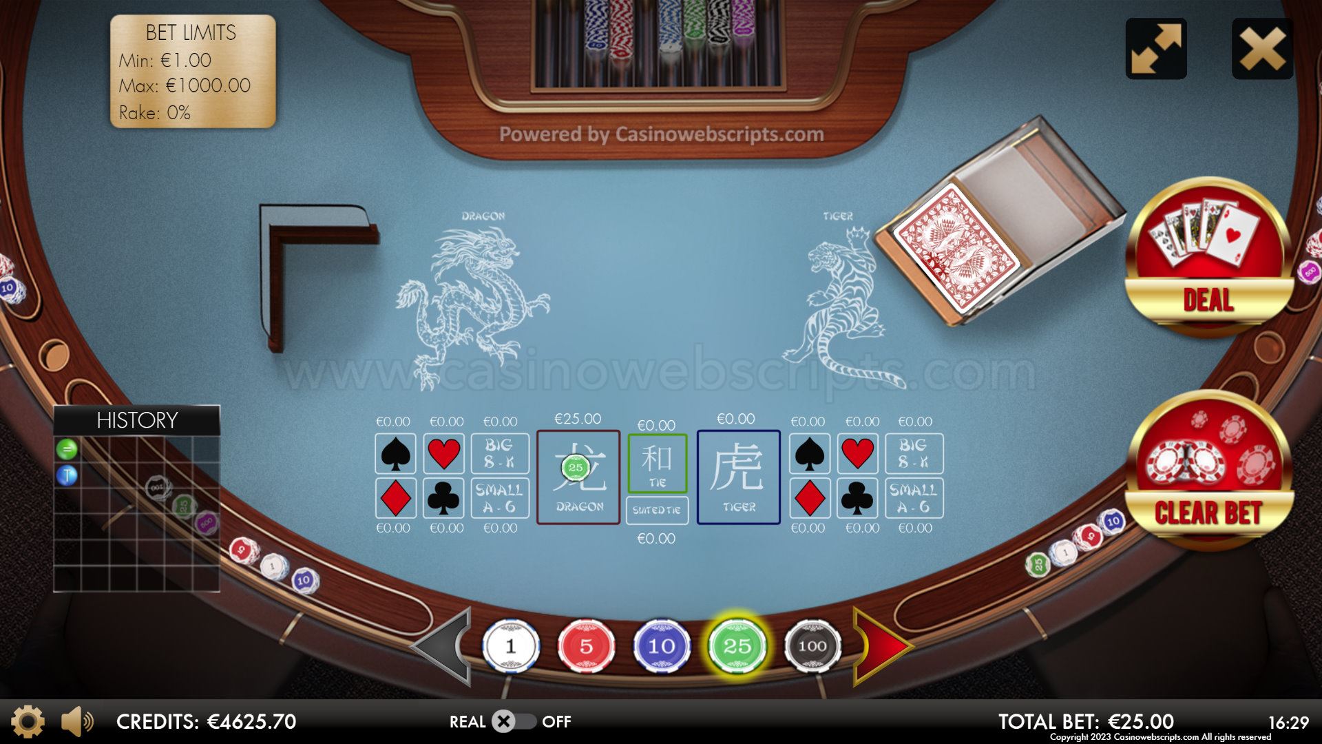 Dragon Tiger Deluxe HTML5 Mobile and PC - Preview
