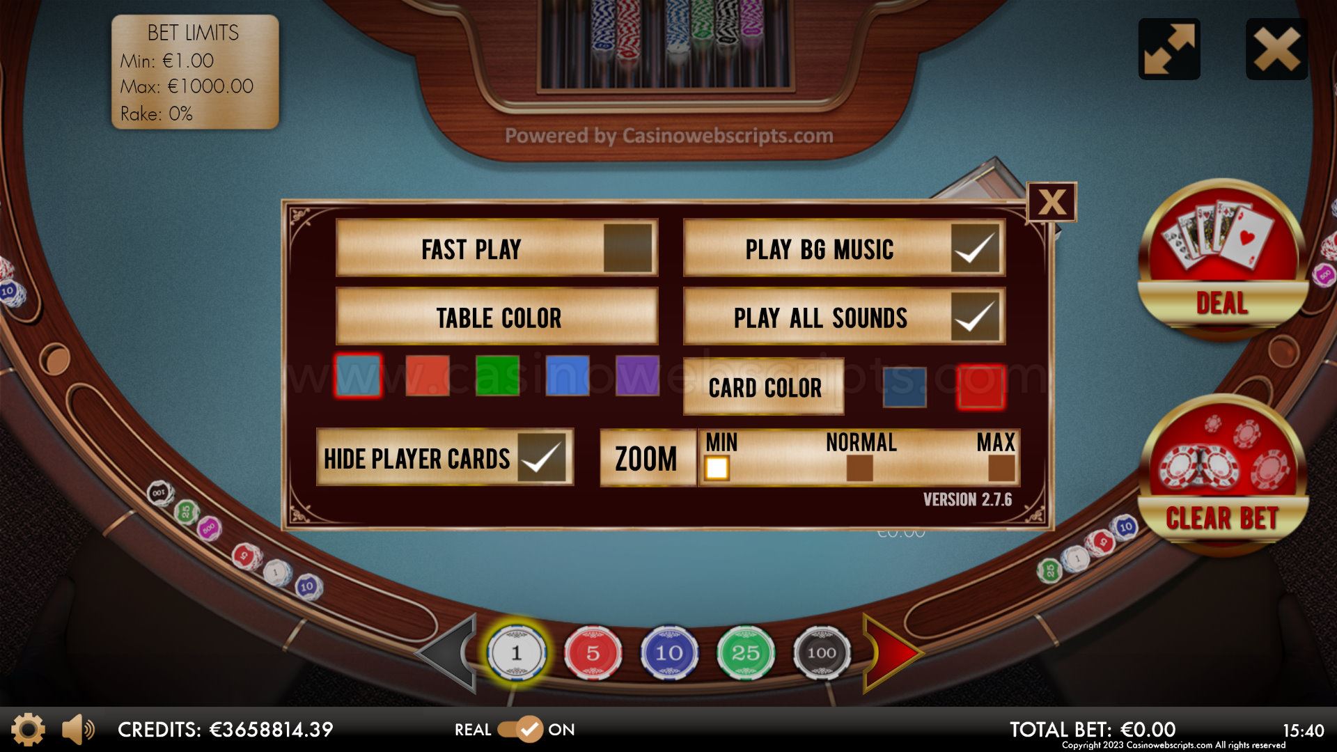 Oasis Poker Deluxe HTML5 Mobile and PC - Preview