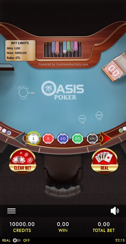 Oasis Poker Deluxe HTML5 Mobile and PC — portrait