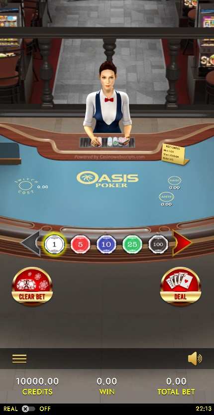 Oasis Poker 3D Dealer Deluxe HTML5 Mobile and PC mobile
