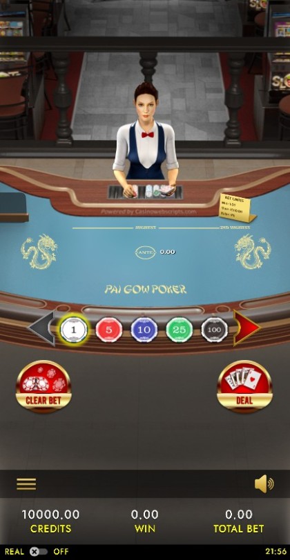 Pai Gow Poker Heads-Up 3D Dealer Deluxe  — portrait