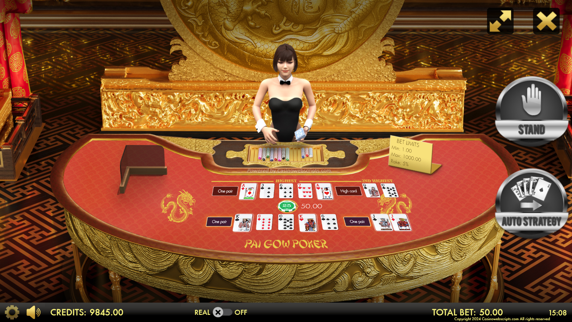 Pai Gow Poker Heads-Up 3D Dragon Edition - Preview