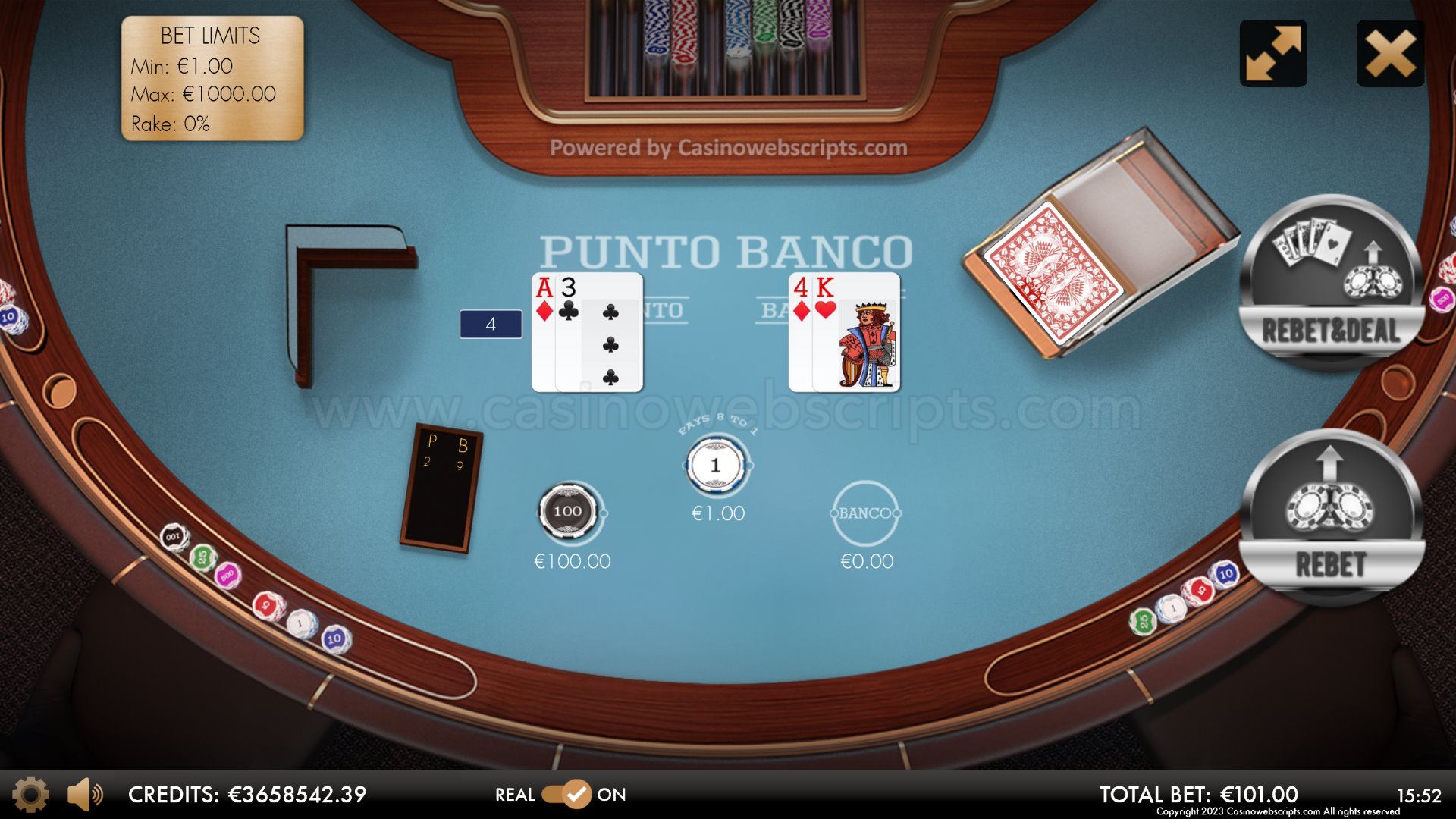 Punto Banco Deluxe HTML5 Mobile and PC - Preview