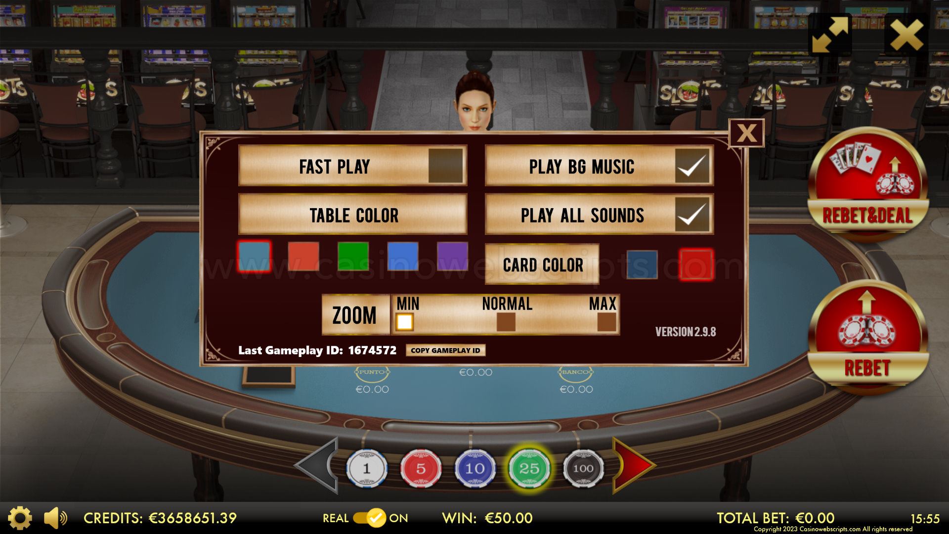 Punto Banco 3D Dealer Deluxe HTML5 Mobile and PC - Preview