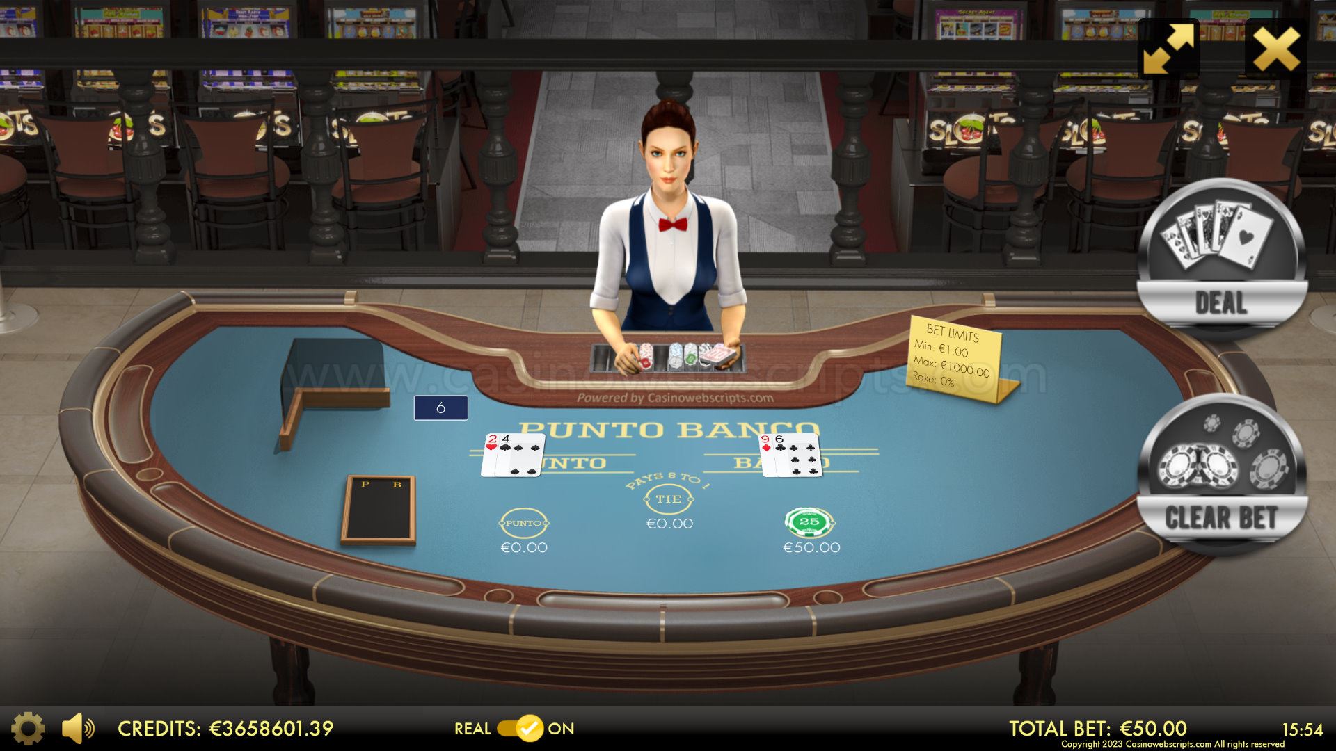 Punto Banco 3D Dealer Deluxe HTML5 Mobile and PC - Preview