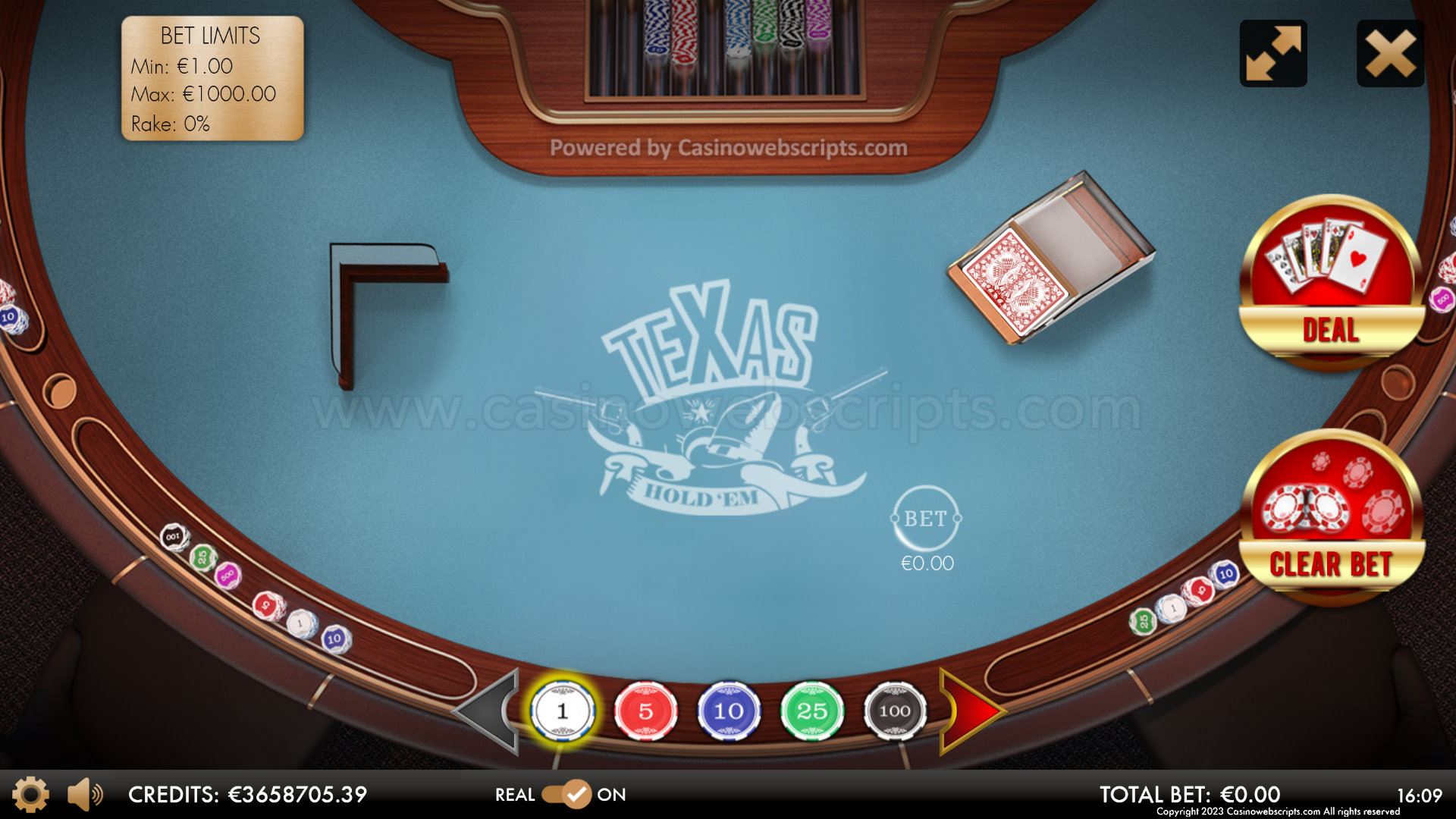Texas Holdem Heads-Up Deluxe HTML5 Mobile and PC - Preview