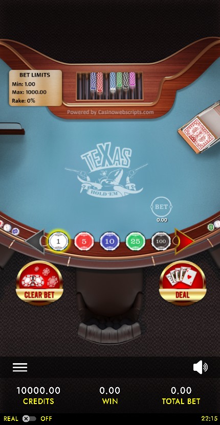 Texas Holdem Heads-Up Deluxe HTML5 Mobile and PC — portrait