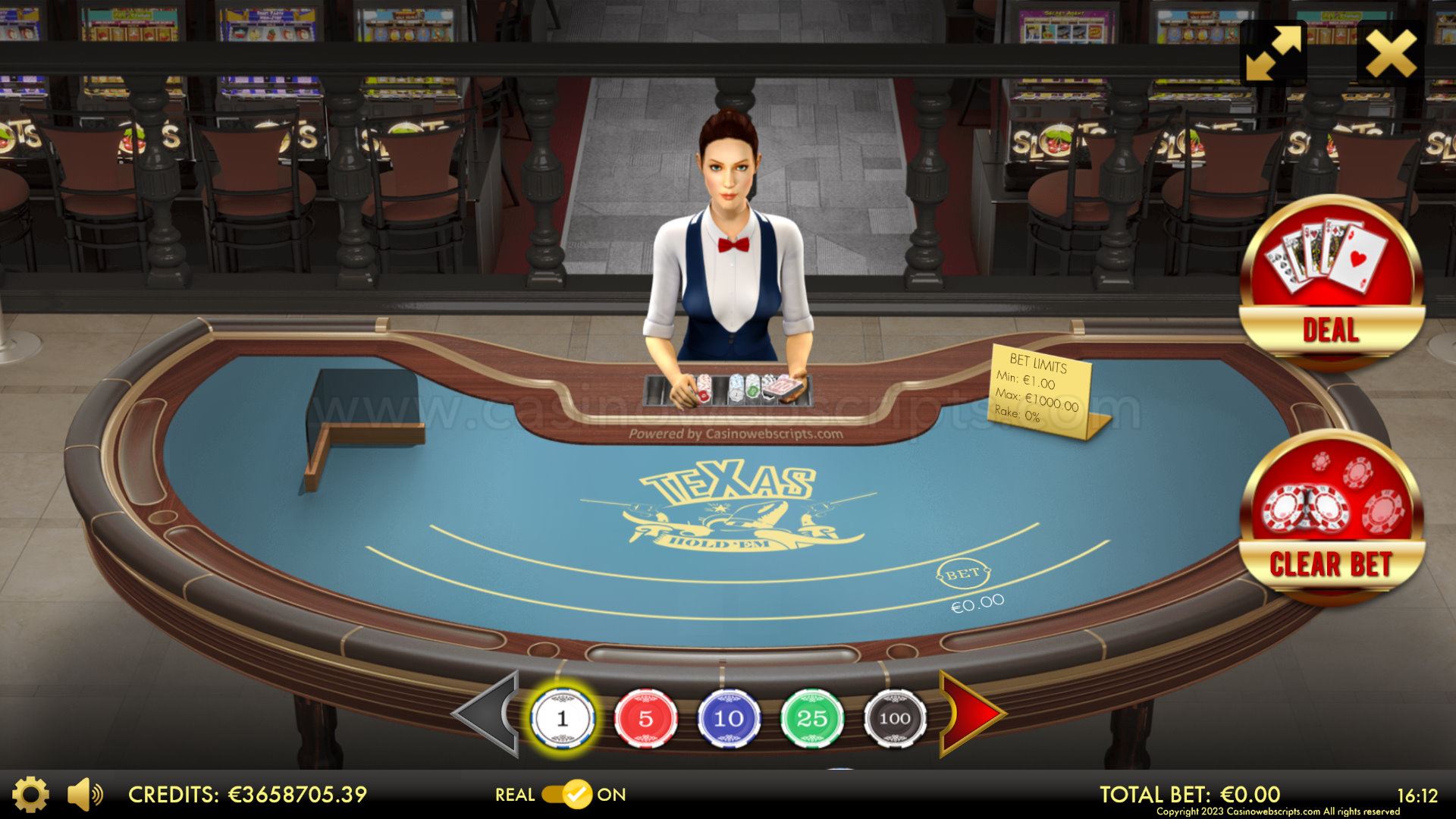 Texas Holdem Heads-Up 3D Dealer Deluxe HTML5 Mobile and PC - Preview
