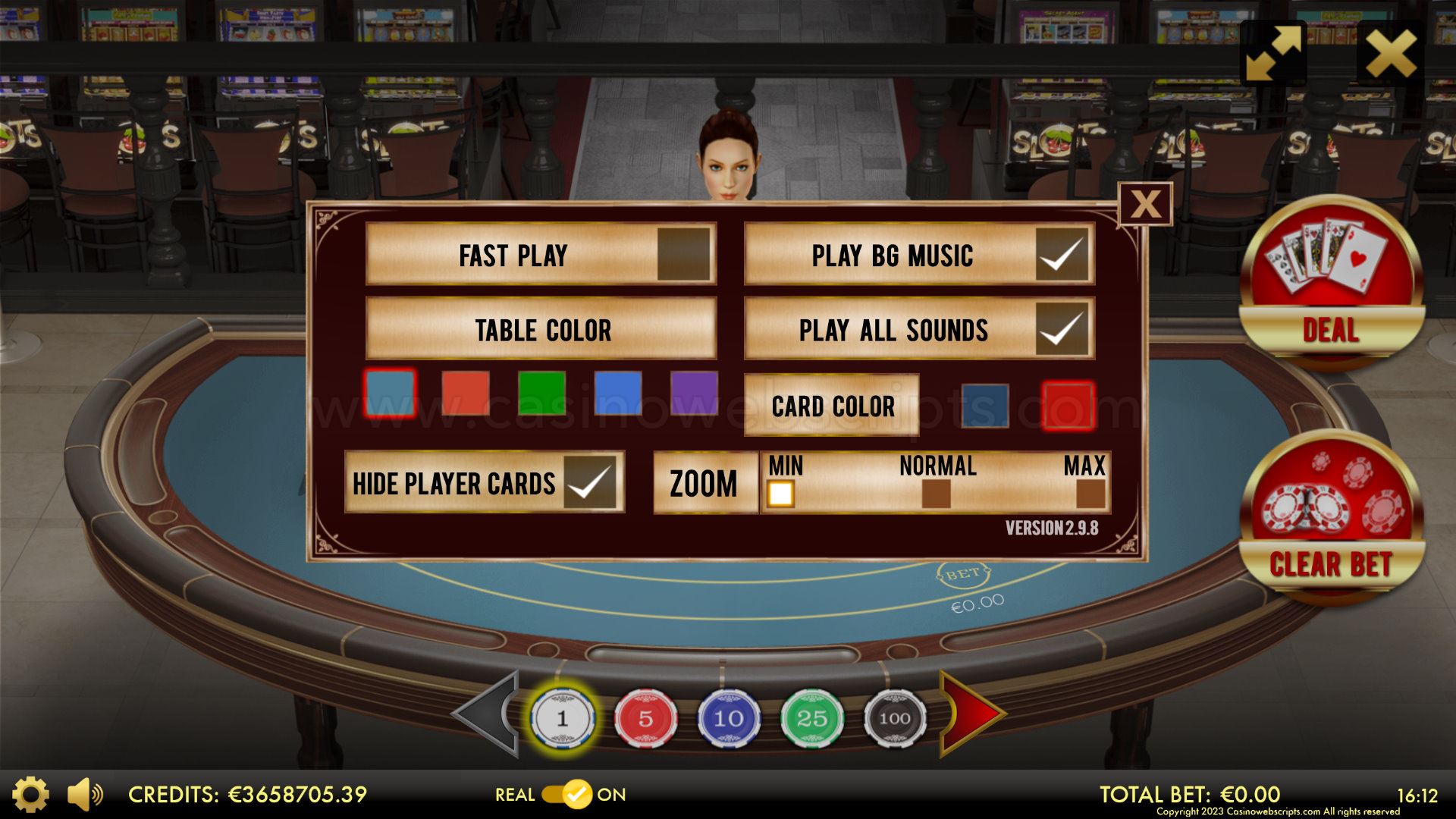 Texas Holdem Heads-Up 3D Dealer Deluxe HTML5 Mobile and PC - Preview