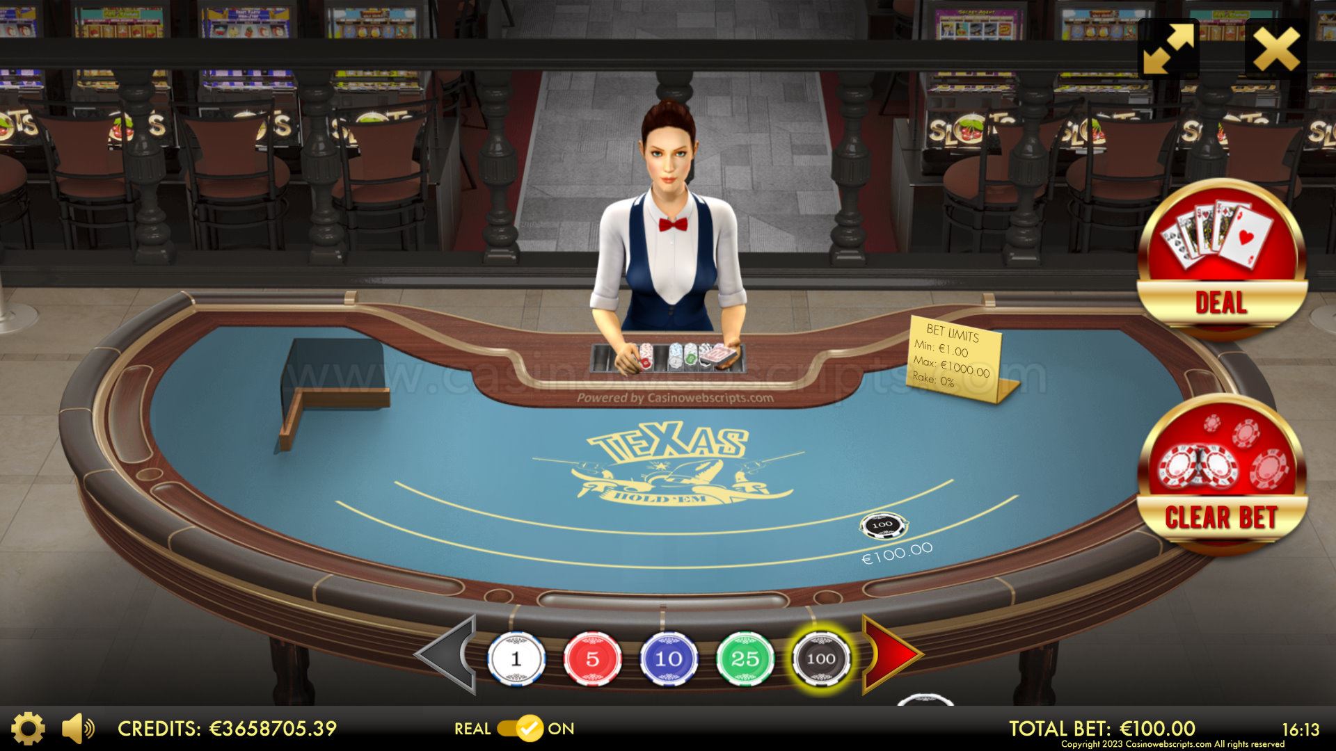 Texas Holdem Heads-Up 3D Dealer Deluxe HTML5 Mobile and PC - Preview