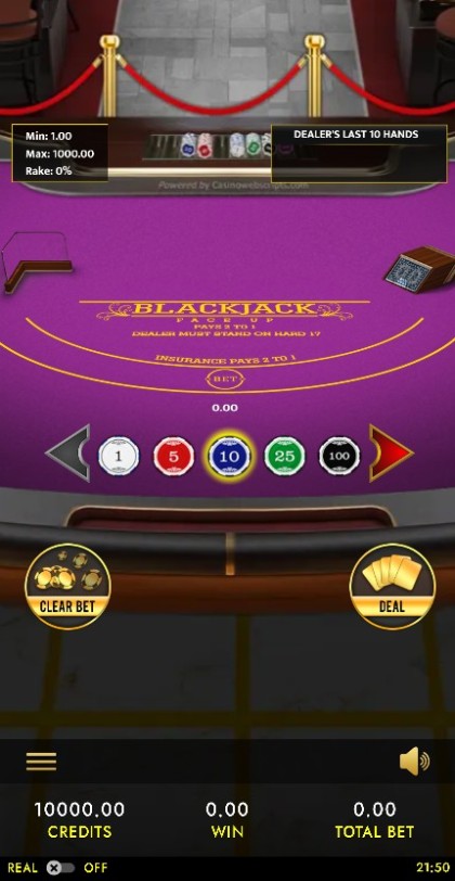 BlackJack 21 FaceUp VIP 3D mobile