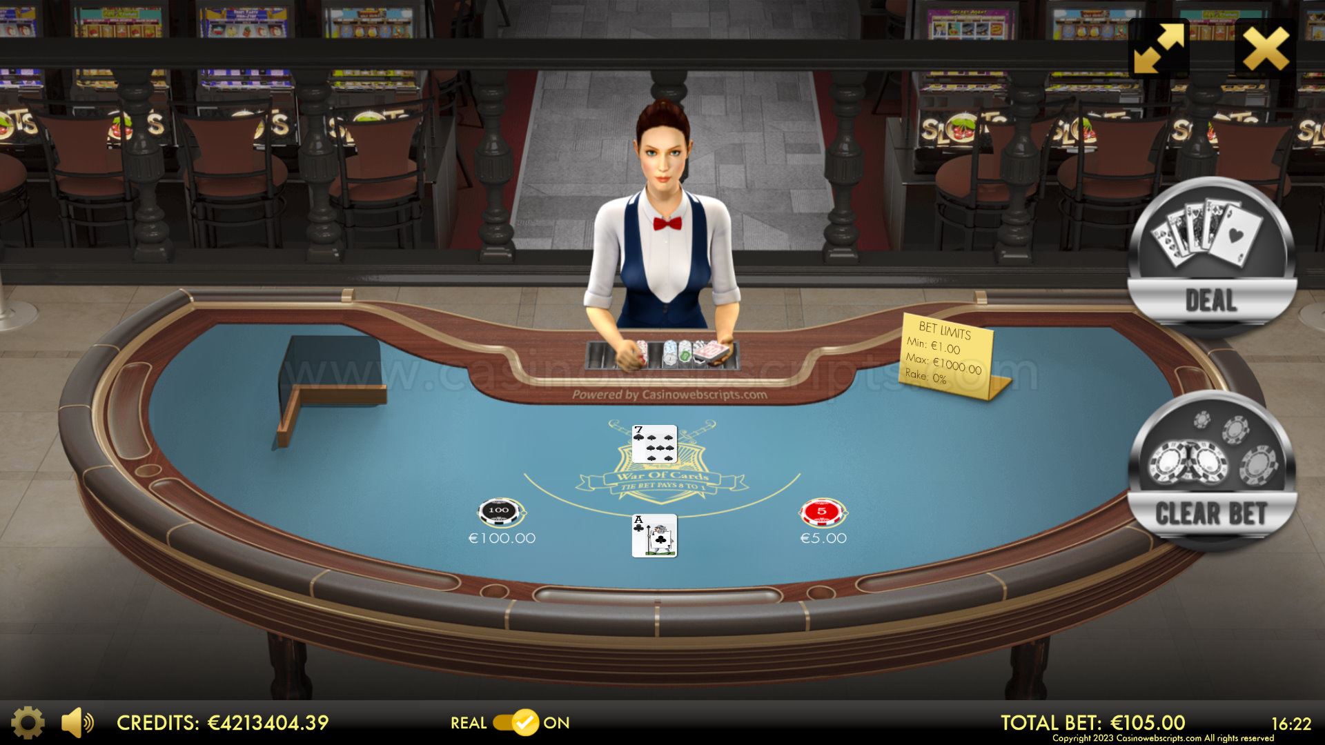 War of Cards 3D Dealer Deluxe HTML5 Mobile and PC - Preview