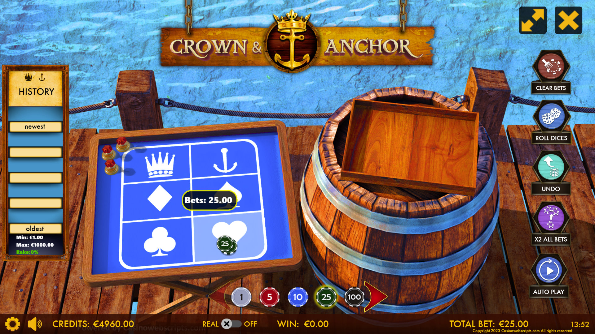 Crown and Anchor Dice  - Preview