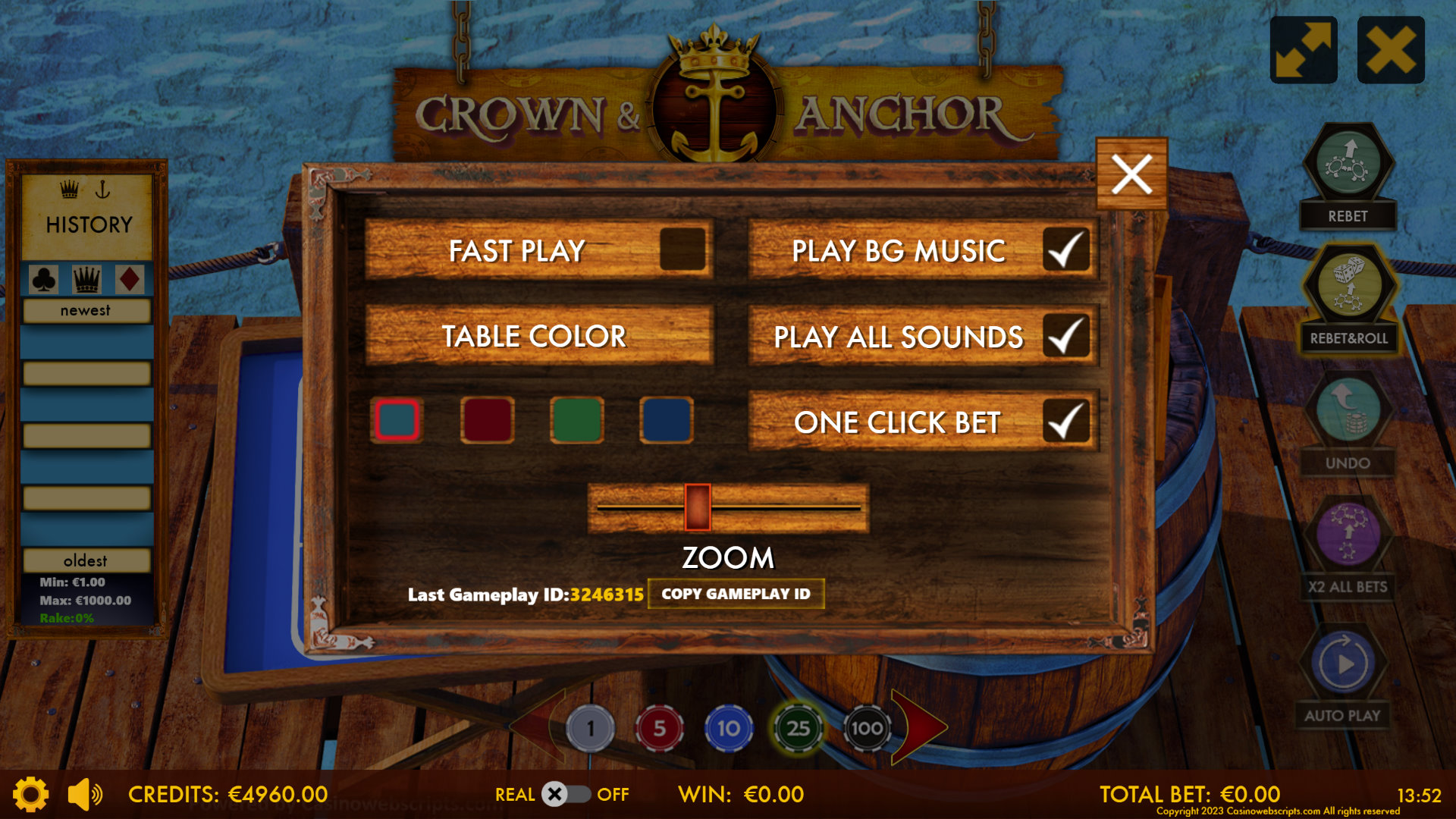 Crown and Anchor Dice  - Preview